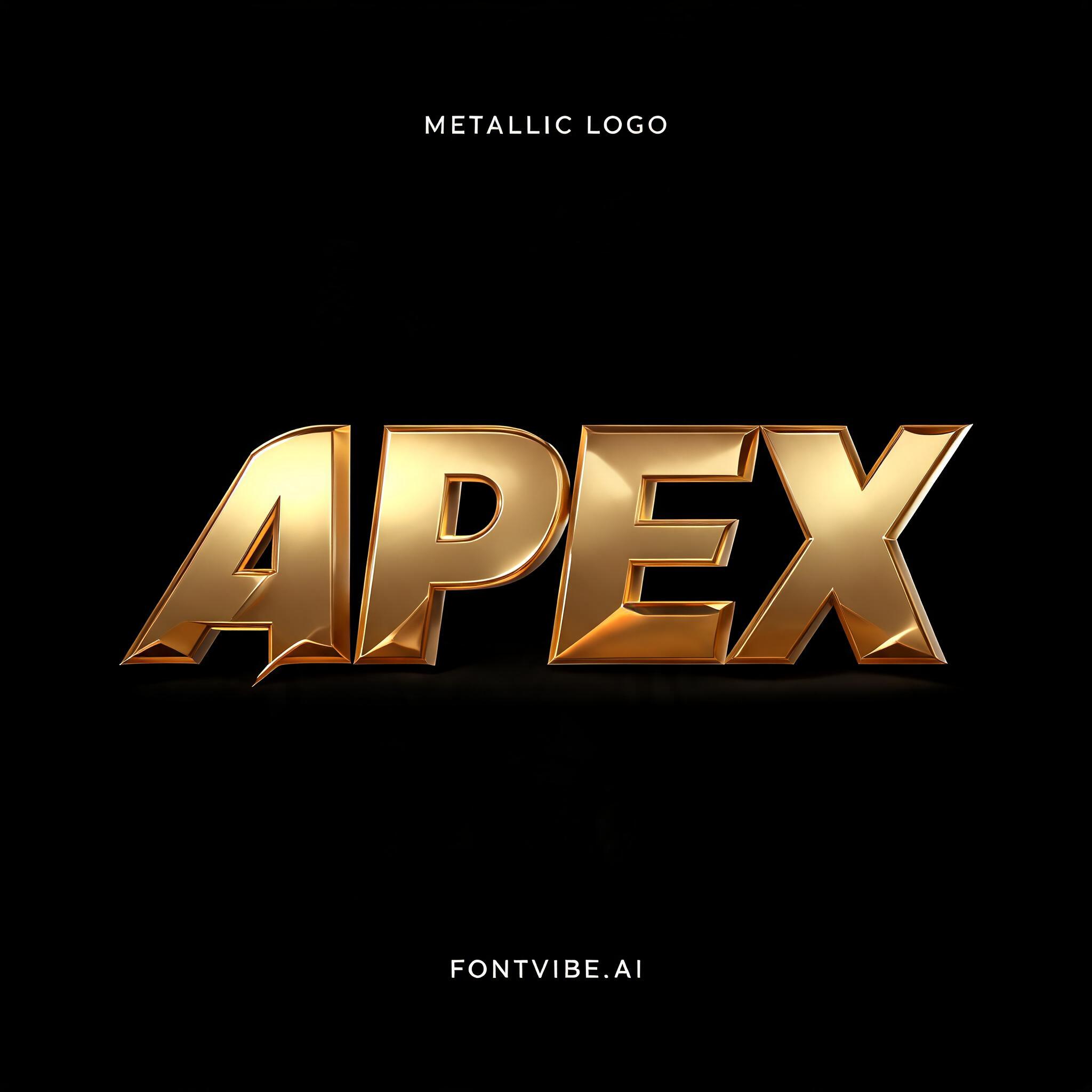 "APEX" — Metallic | AI Text Effect Generator
