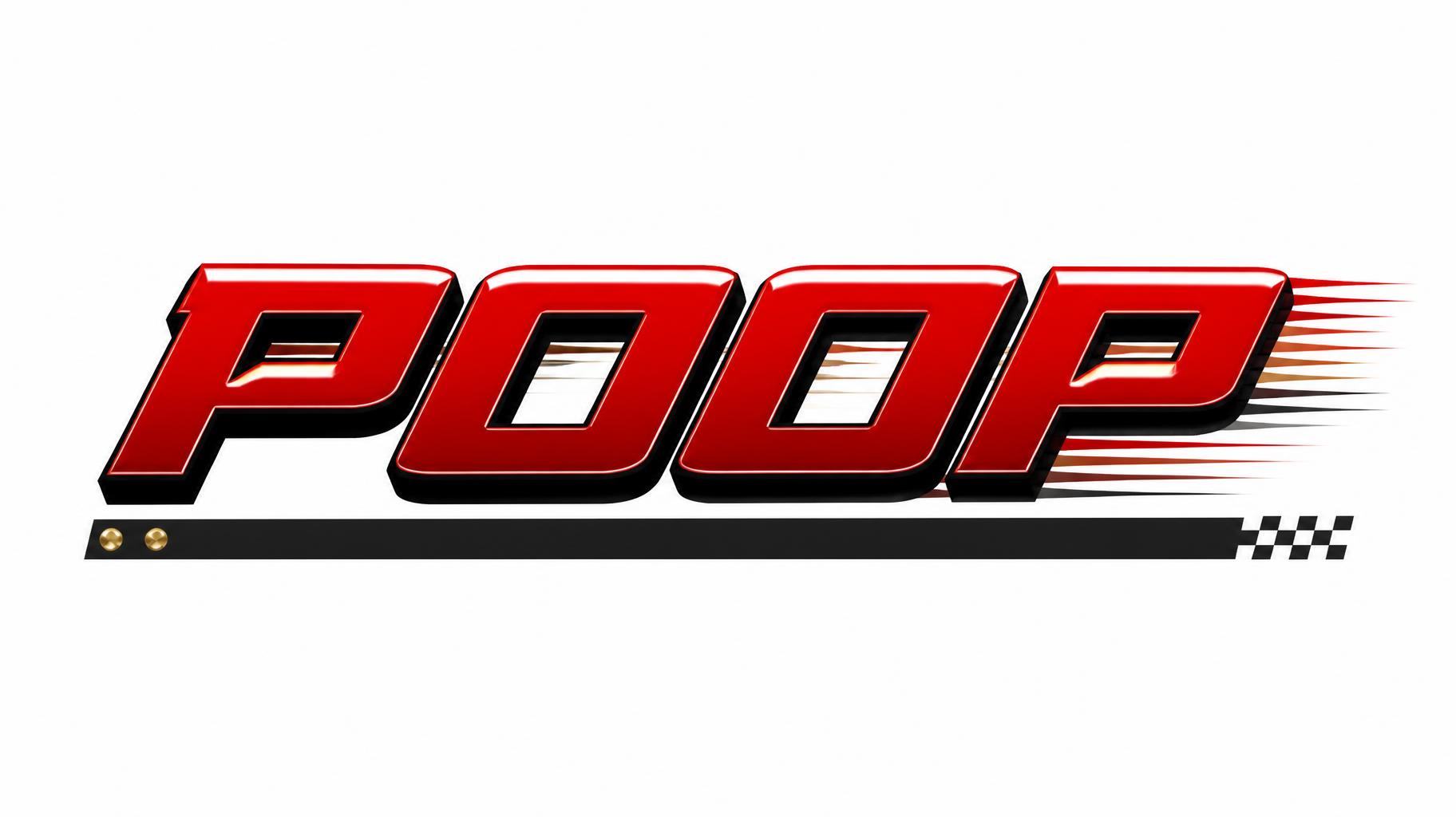 "POOP" — Racing | AI Text Effect Generator
