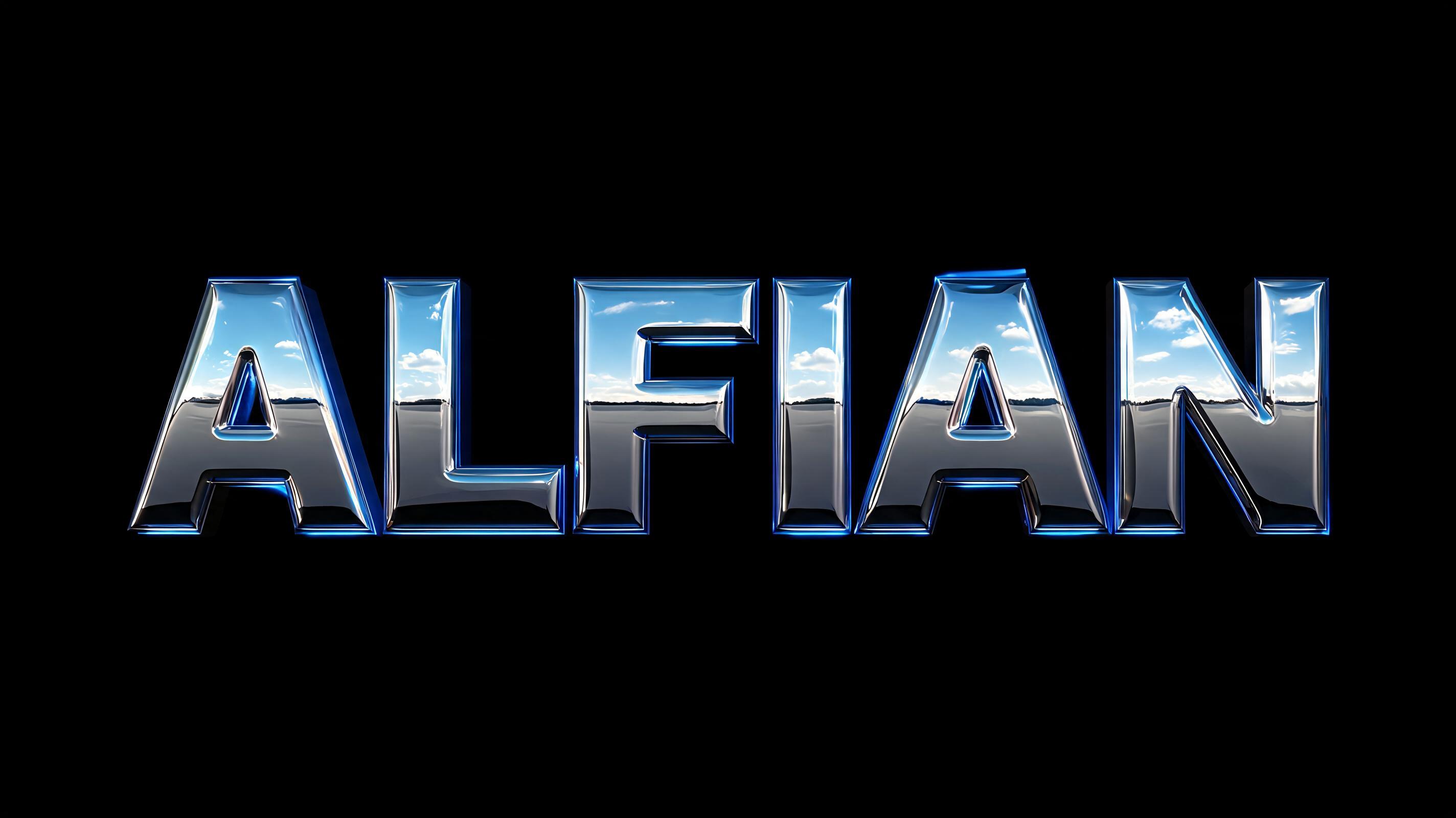 "ALFIAN" — Chrome Metal 3d | AI Text Effect Generator