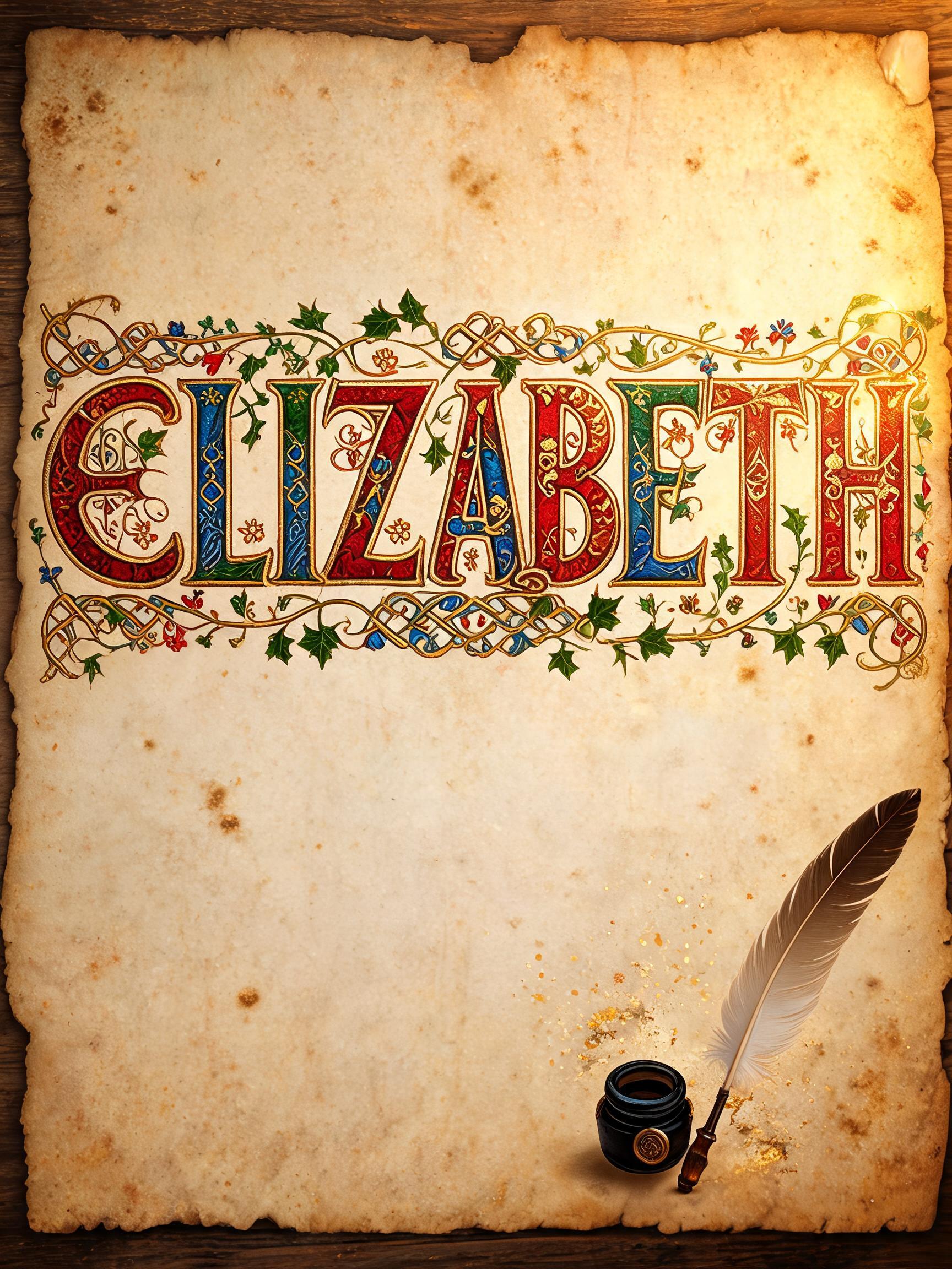"Elizabeth" — Medieval | AI Text Effect Generator