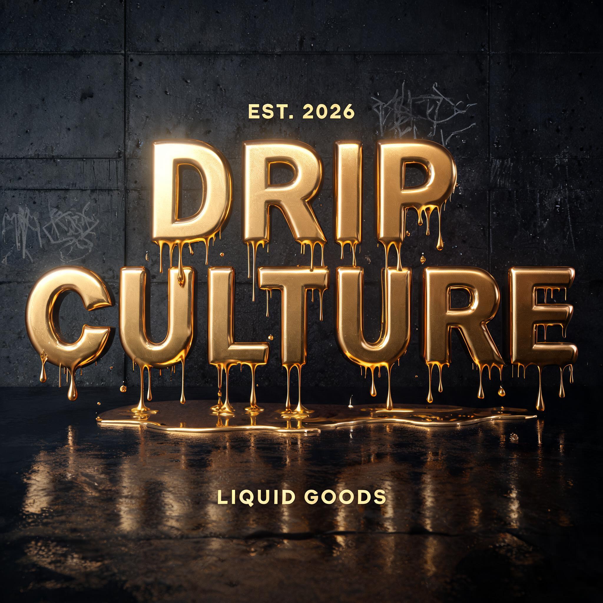 "DRIP
CULTURE
EST. 2026
LIQUID GOODS" — Drip Font | AI Text Effect Generator