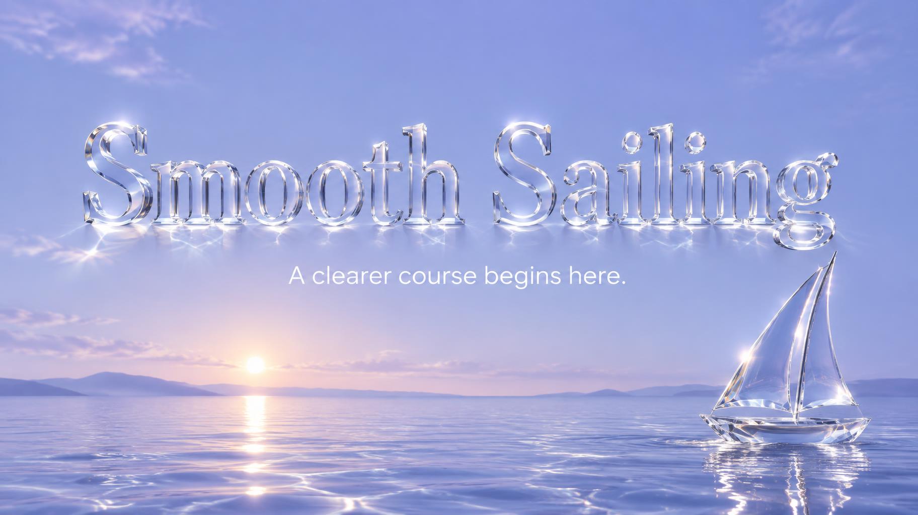 "Smooth Sailing
A clearer course begins here." — Glass | AI Text Effect Generator