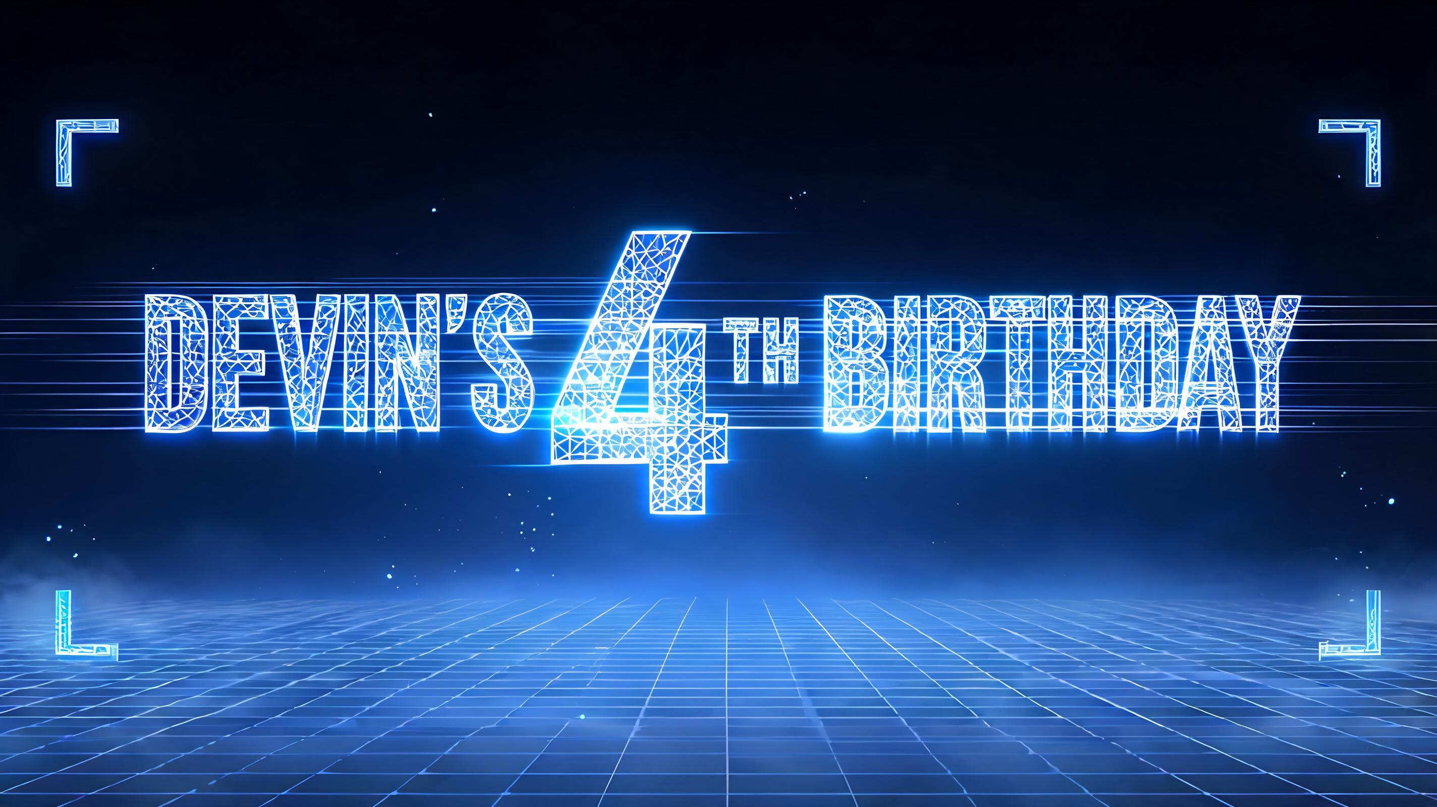 "DEVIN’S 4TH BIRTHDAY" — Futuristic | AI Text Effect Generator