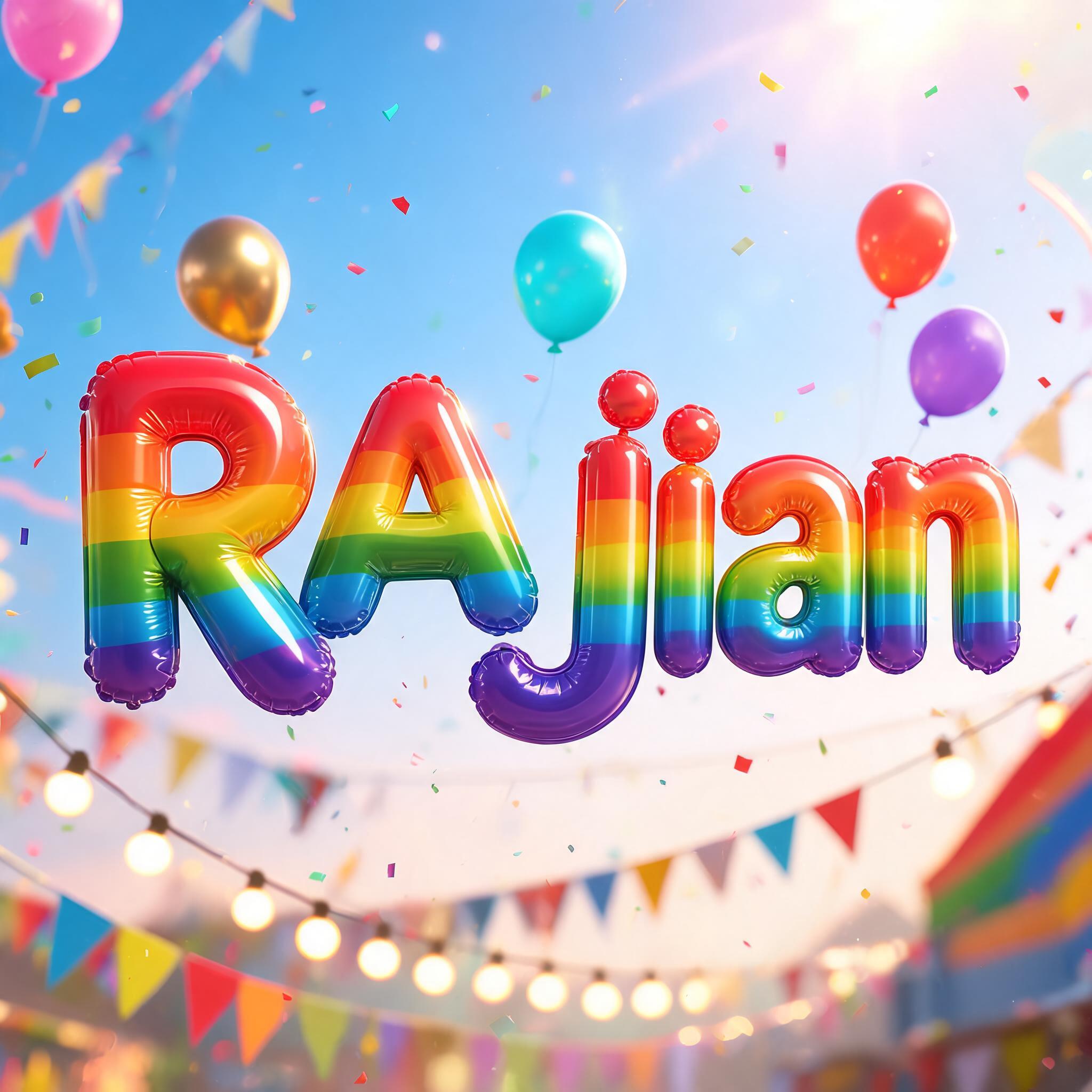 "RA Jian" — Rainbow | AI Text Effect Generator