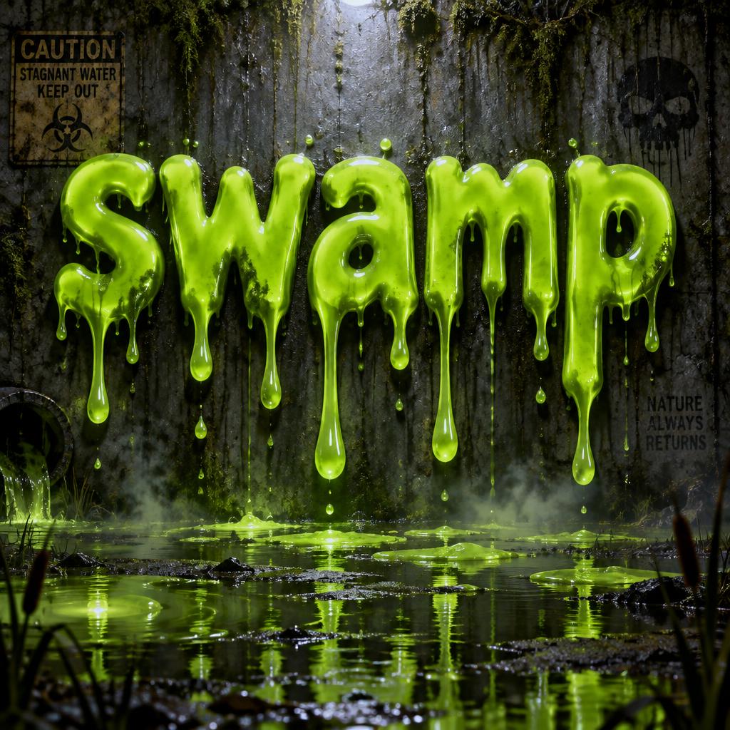 "swamp" — Drip Font | AI Text Effect Generator