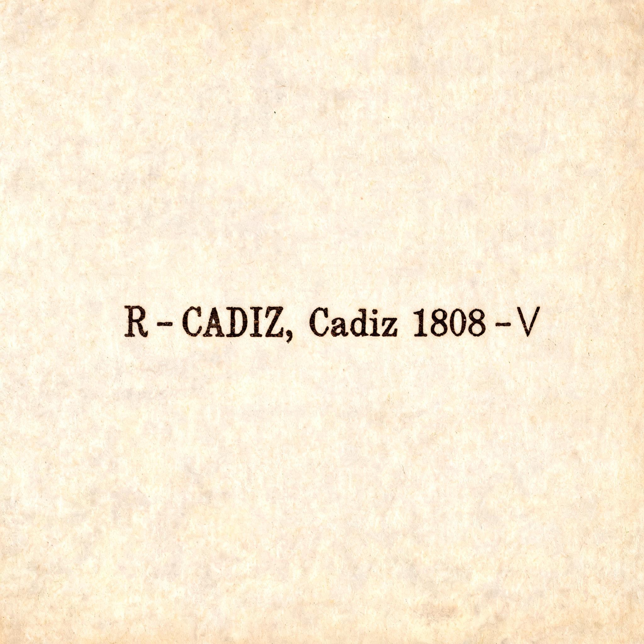 "R - CADIZ, Cadiz 1808 - \/" — Typewriter | AI Text Effect Generator