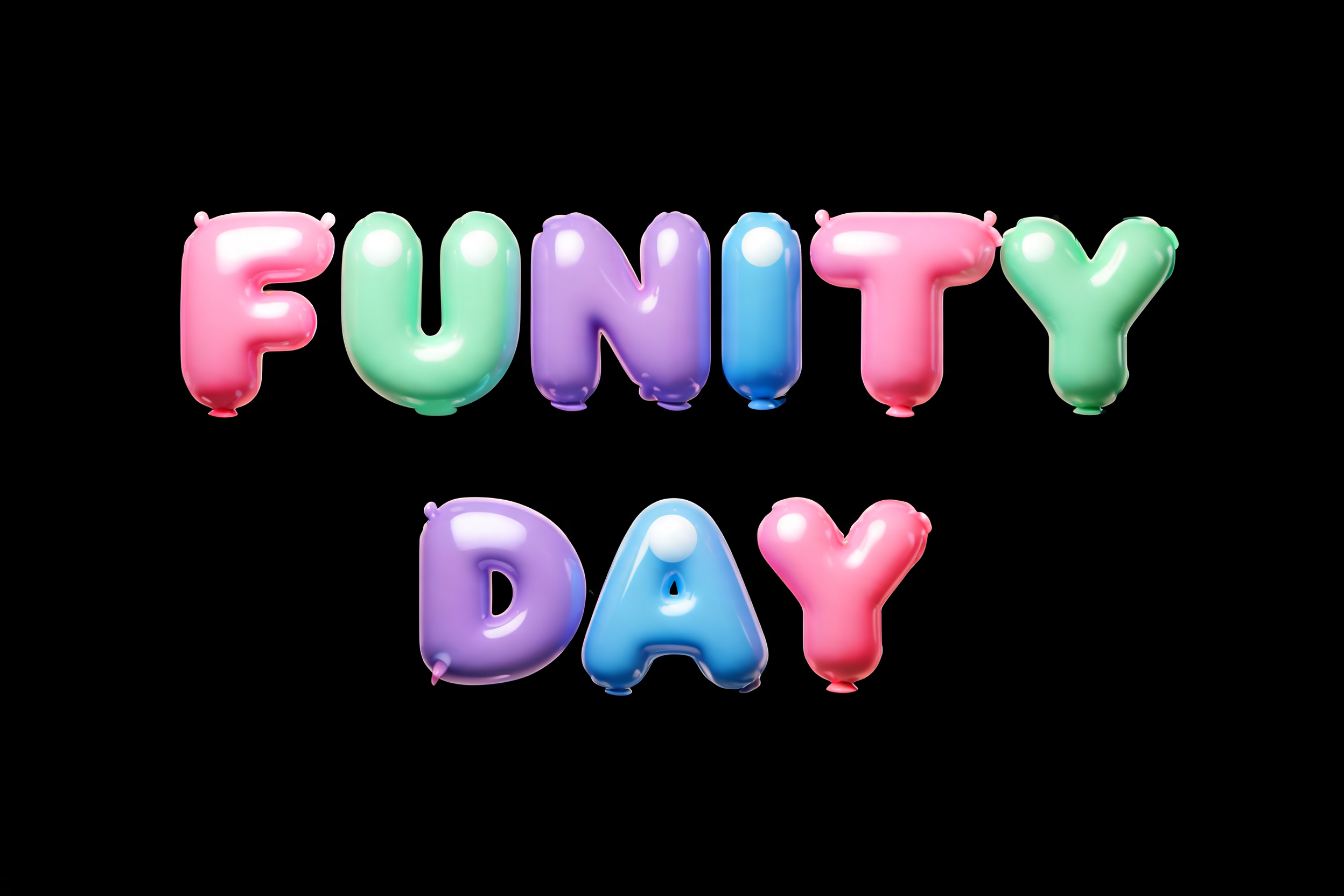 "FUNITY DAY" — 3d Bold Inflated | AI Text Effect Generator