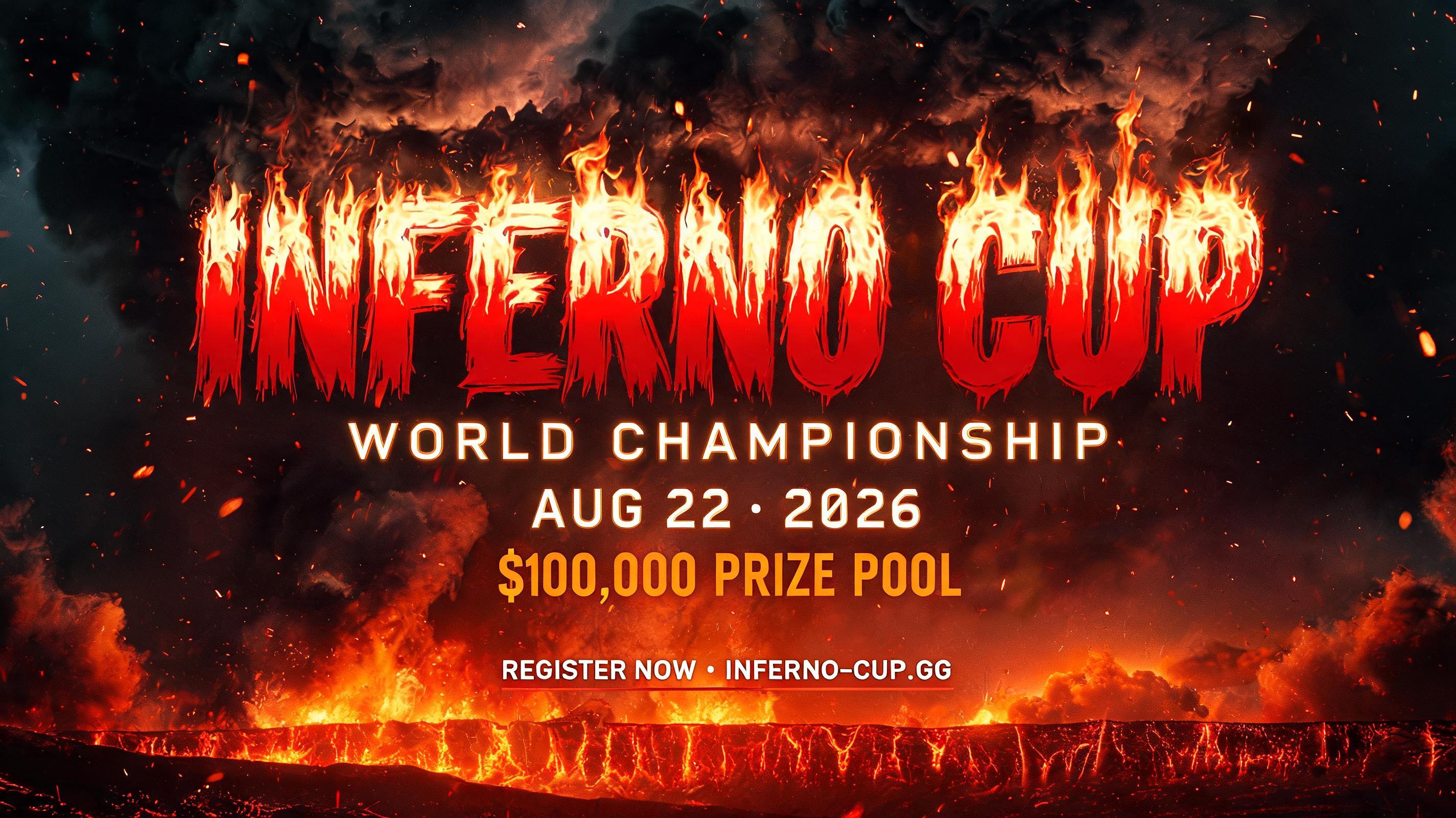 "Design an esports tournament banner for the Inferno Cup" — Fire Smoke text effect