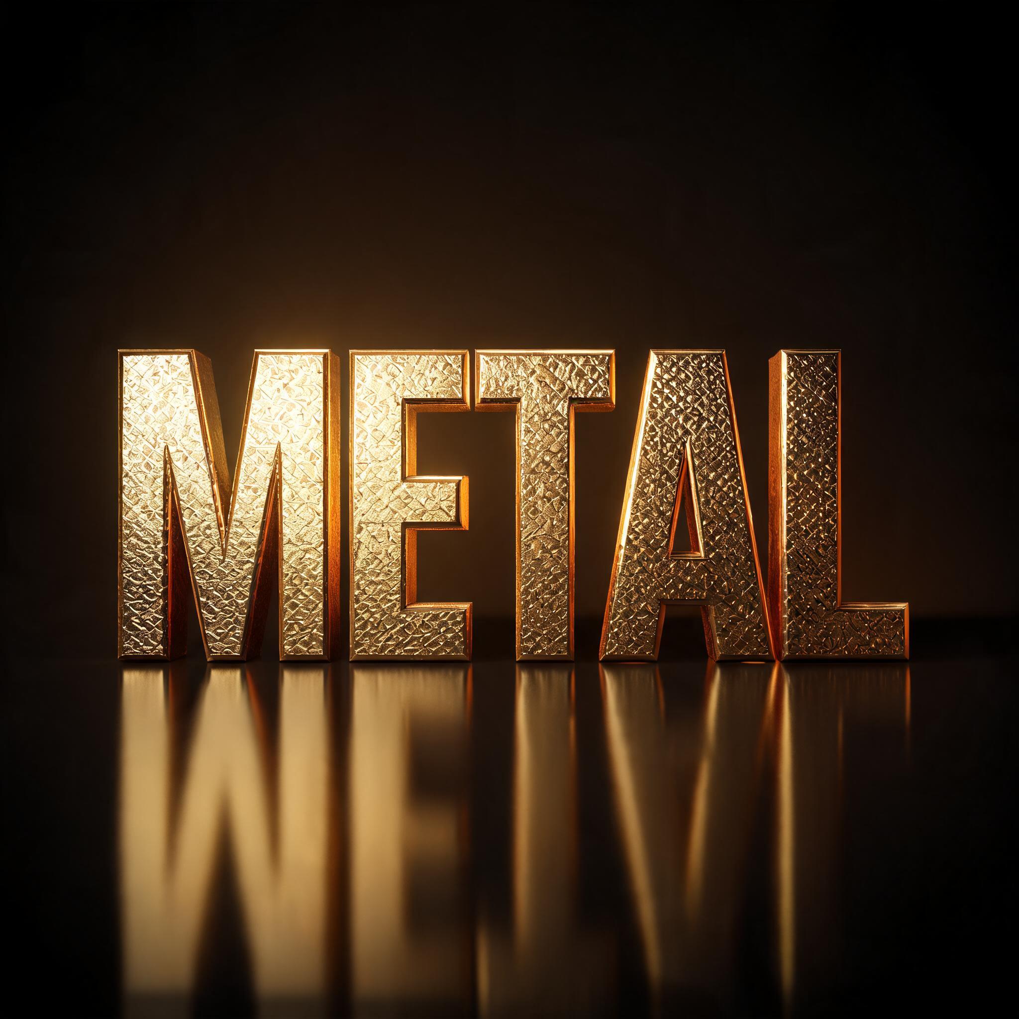"METAL" — 3d Bold Gold | AI Text Effect Generator