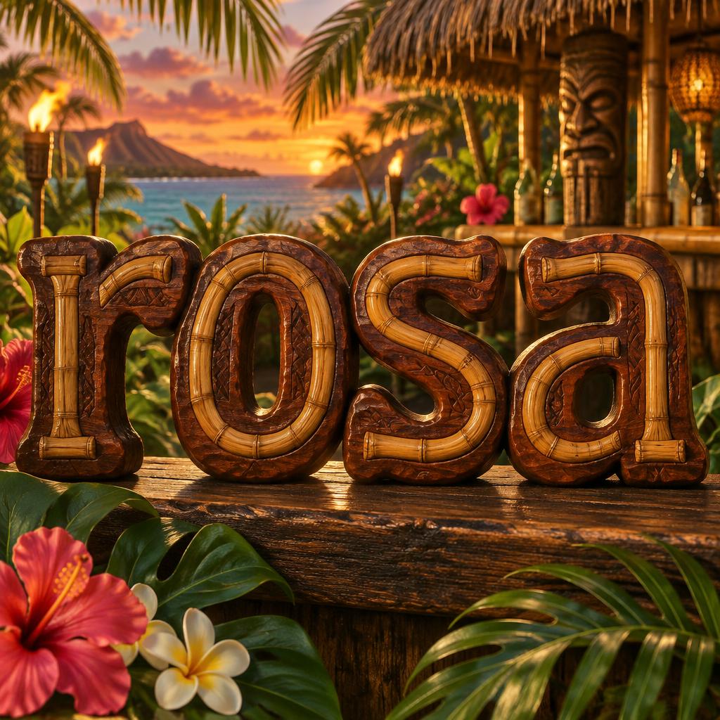 "rosa" — Hawaiian | AI Text Effect Generator