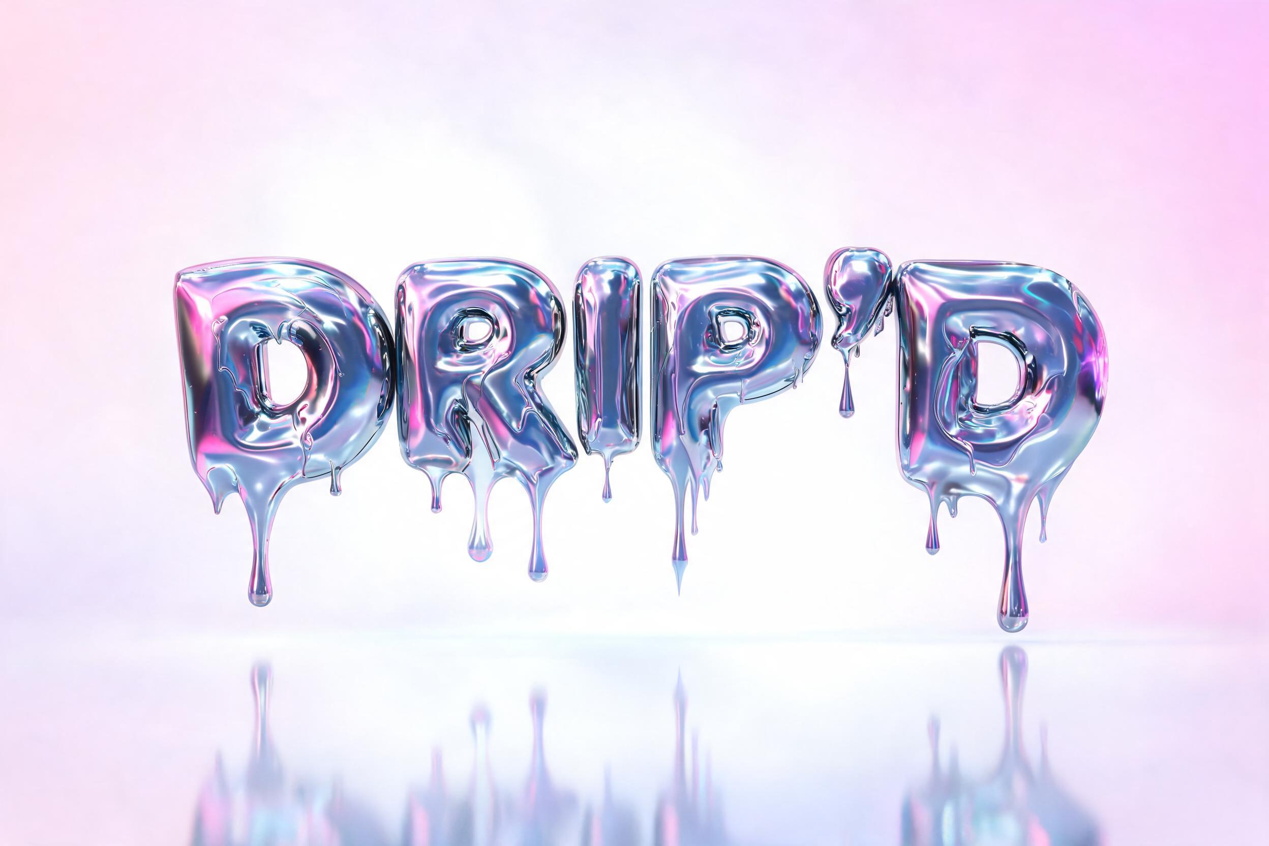 "DRIP'D" — Y2k Liquid | AI Text Effect Generator