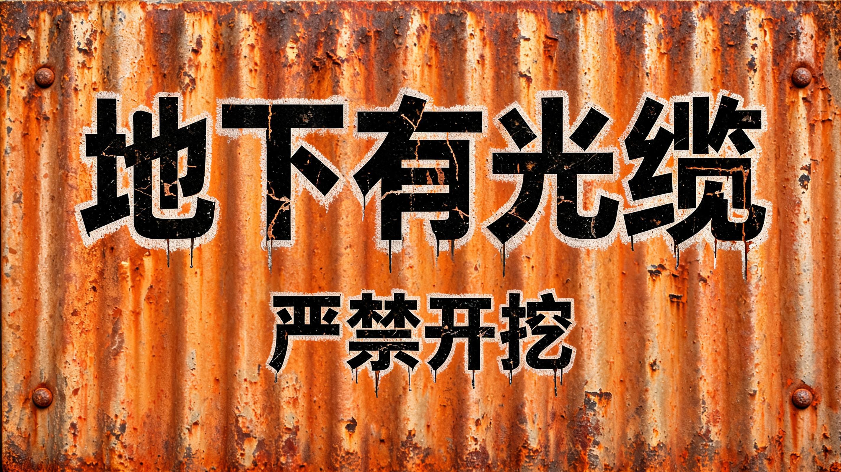 "地下有光缆严禁开挖" — Stencil | AI Text Effect Generator