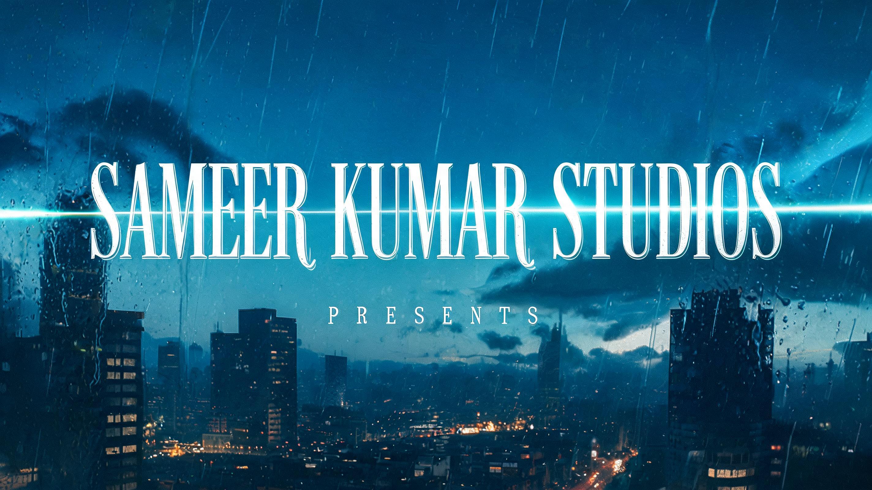 "SAMEER KUMAR STUDIOS                   
             PRESENTS" — Cinematic Netflix text effect