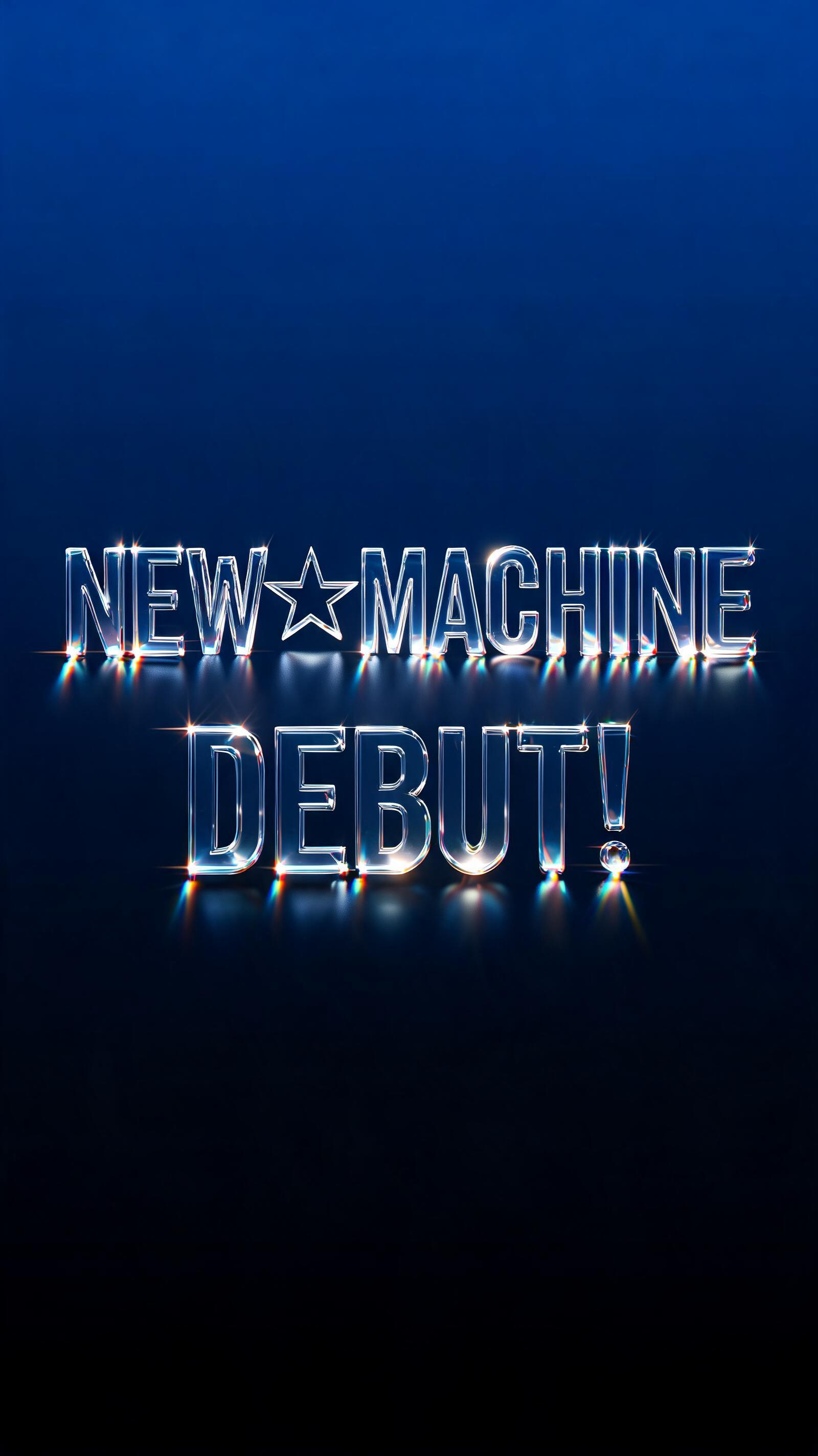 "NEW⭐︎MACHINE DEBUT!" — Glass | AI Text Effect Generator