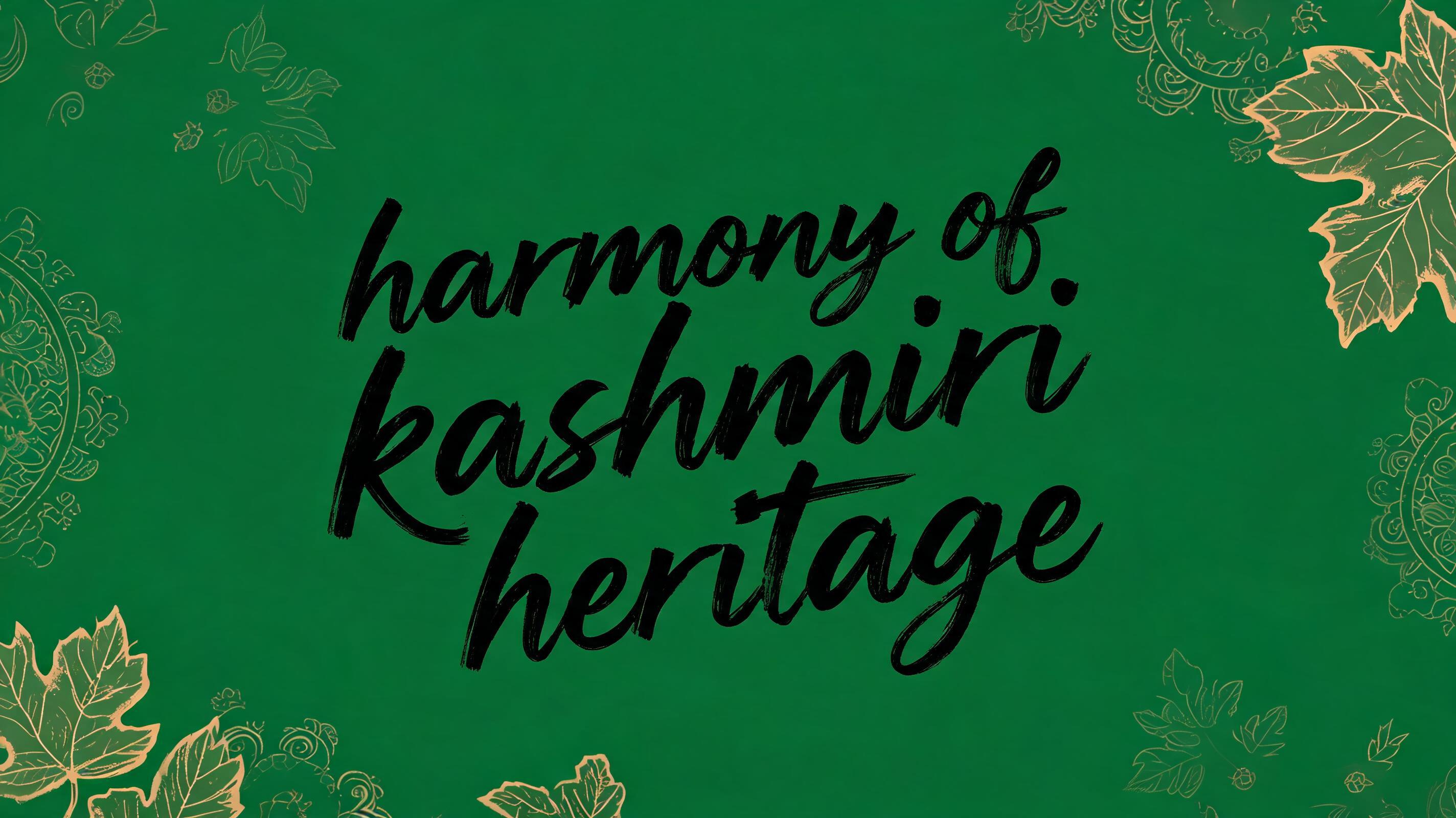 "harmony of kashmiri heritage" — Cursive Modern text effect