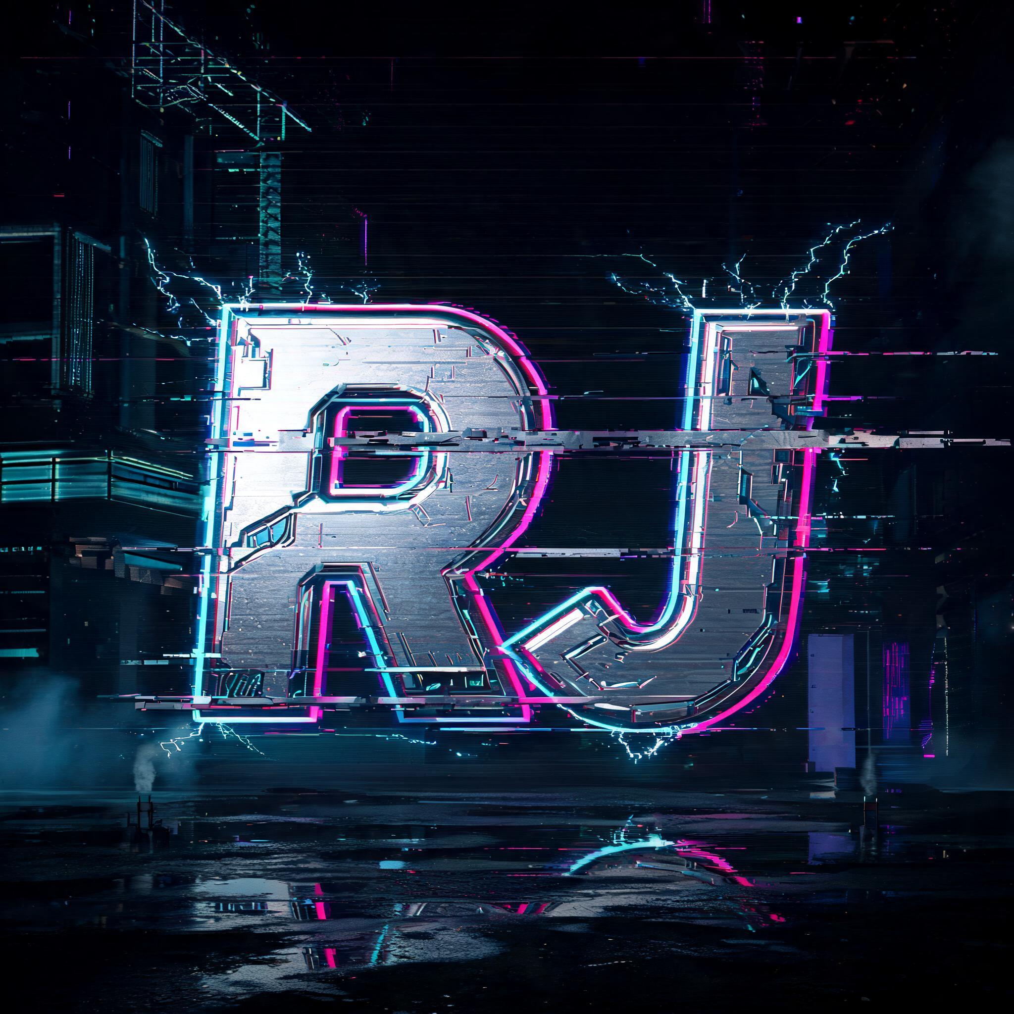 "RJ" — Cyberpunk | AI Text Effect Generator