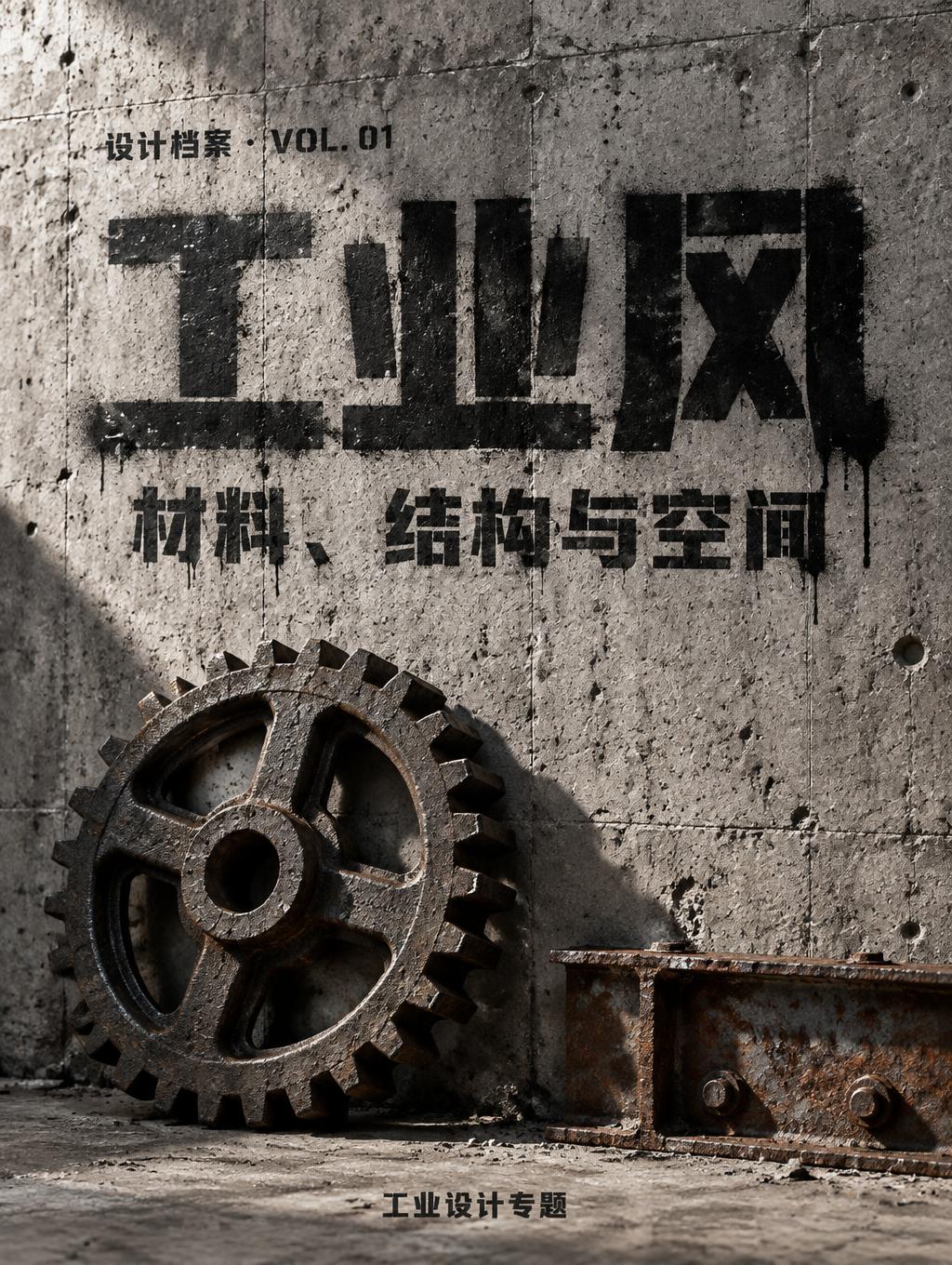 "工业风
材料、结构与空间
设计档案 · VOL. 01
工业设计专题" — Stencil | AI Text Effect Generator