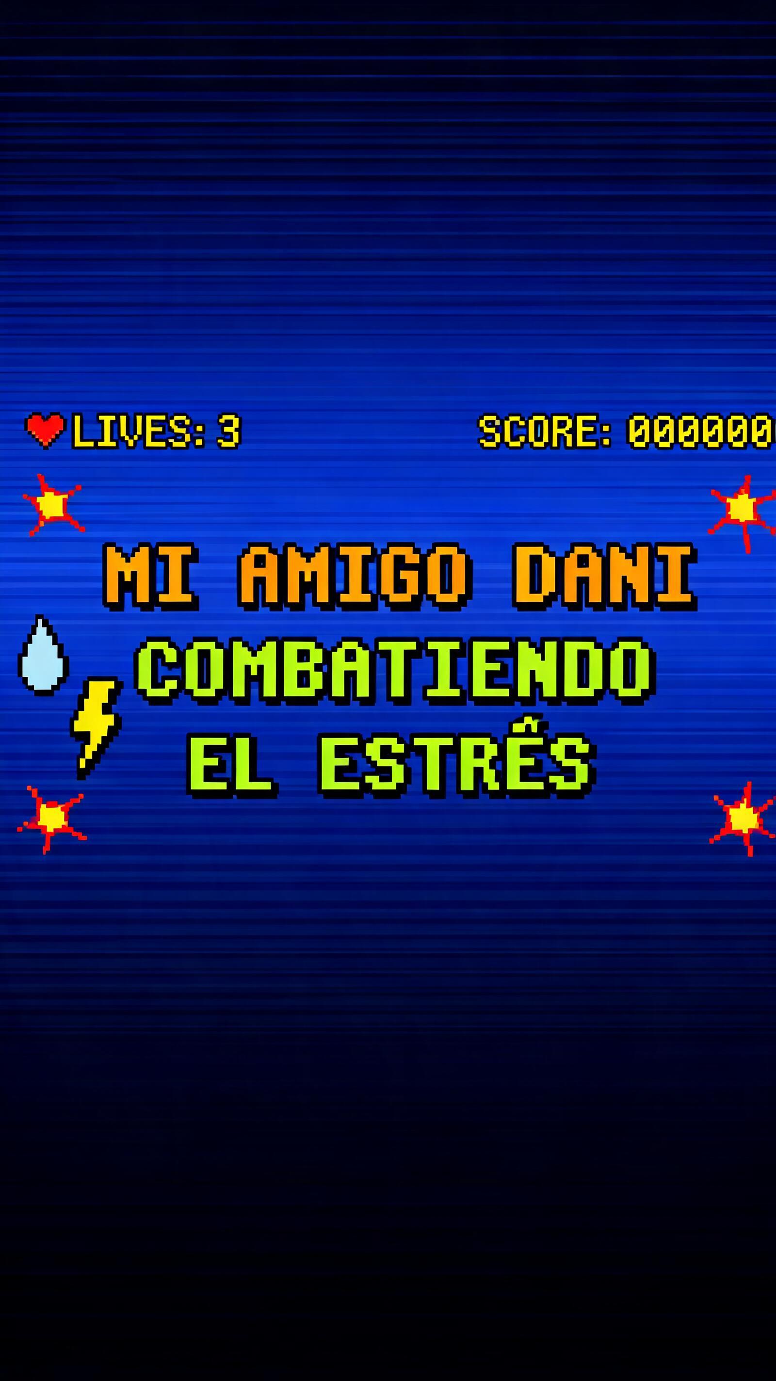 "MI AMIGO DANI 
CONBATIENDO 
EL ESTRÉS" — Pixel Art | AI Text Effect Generator