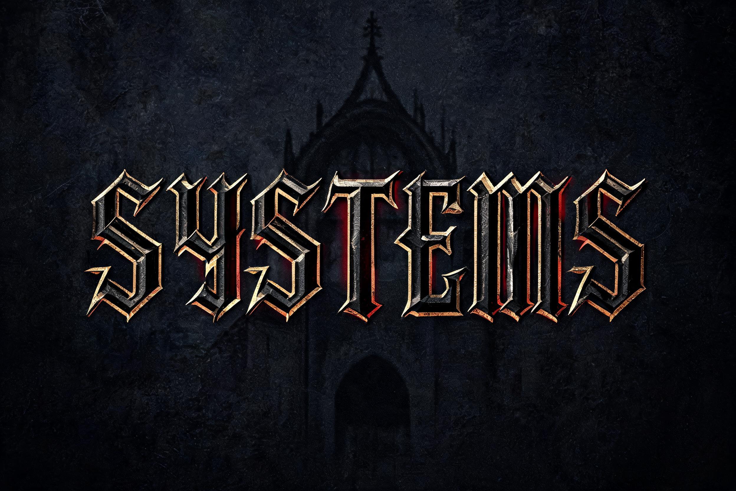 "Systems" — Gothic Font | AI Text Effect Generator