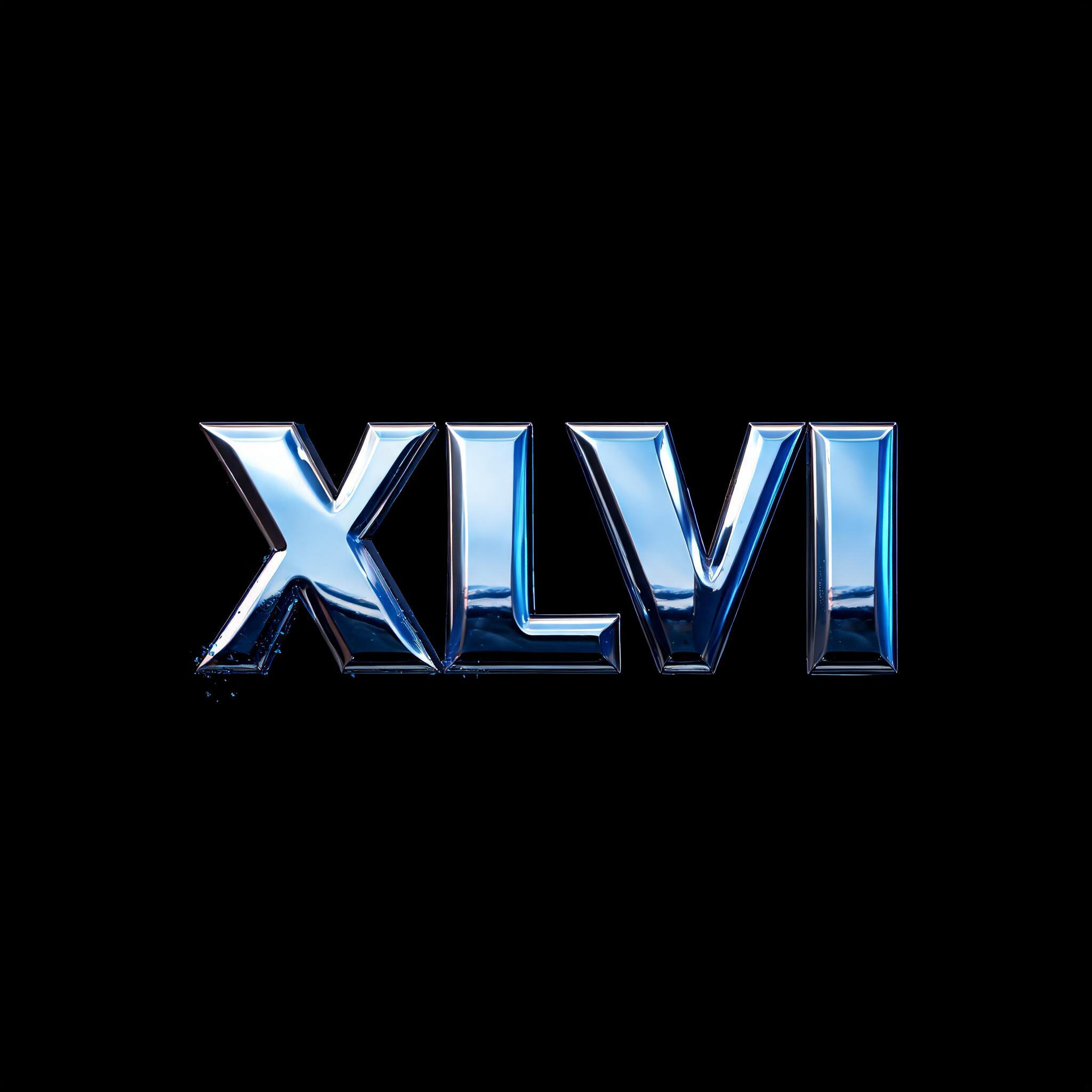"XLVI" — Chrome Metal 3d | AI Text Effect Generator