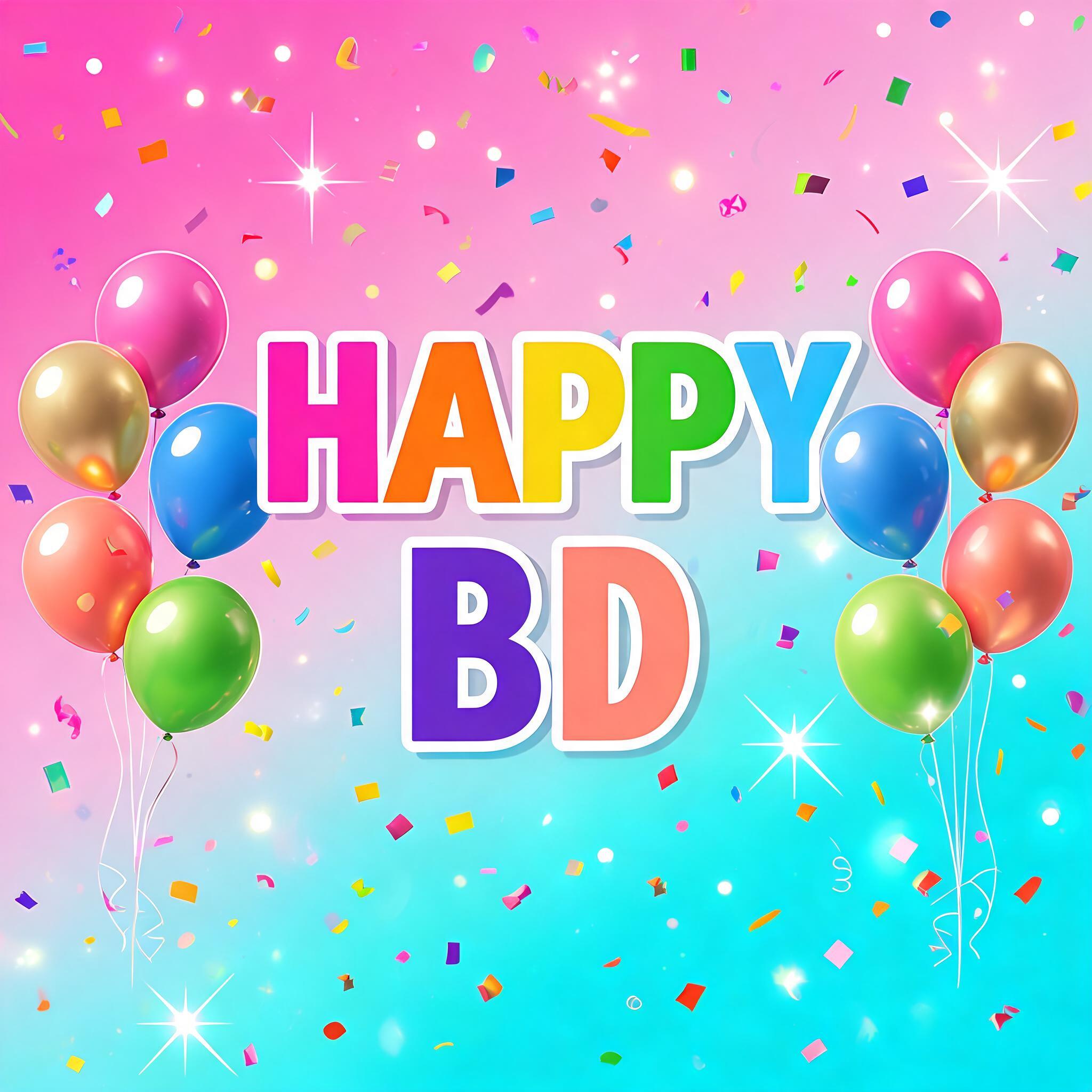 "HAPPY BD" — Birthday | AI Text Effect Generator