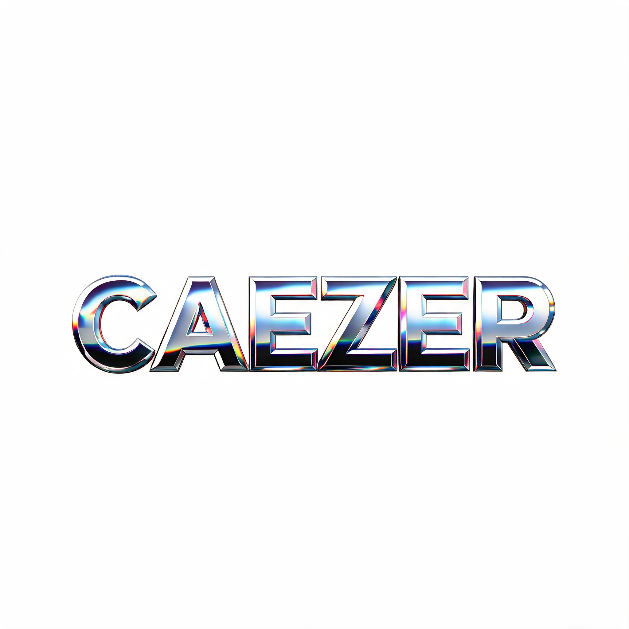 "CAEZER" — Chrome Metal 3d | AI Text Effect Generator