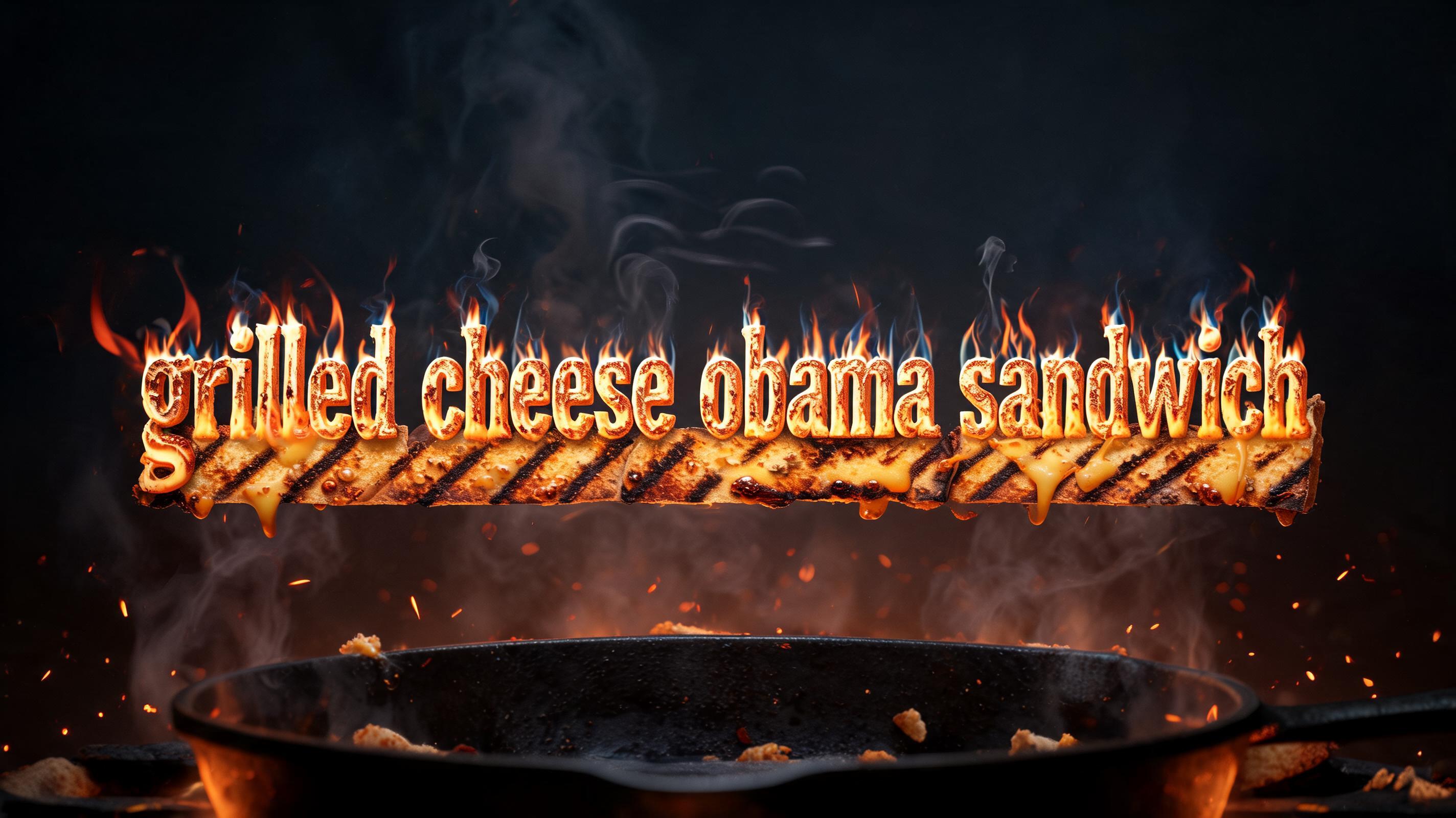 "grilled cheese obama sandwich" — Fire Smoke | AI Text Effect Generator