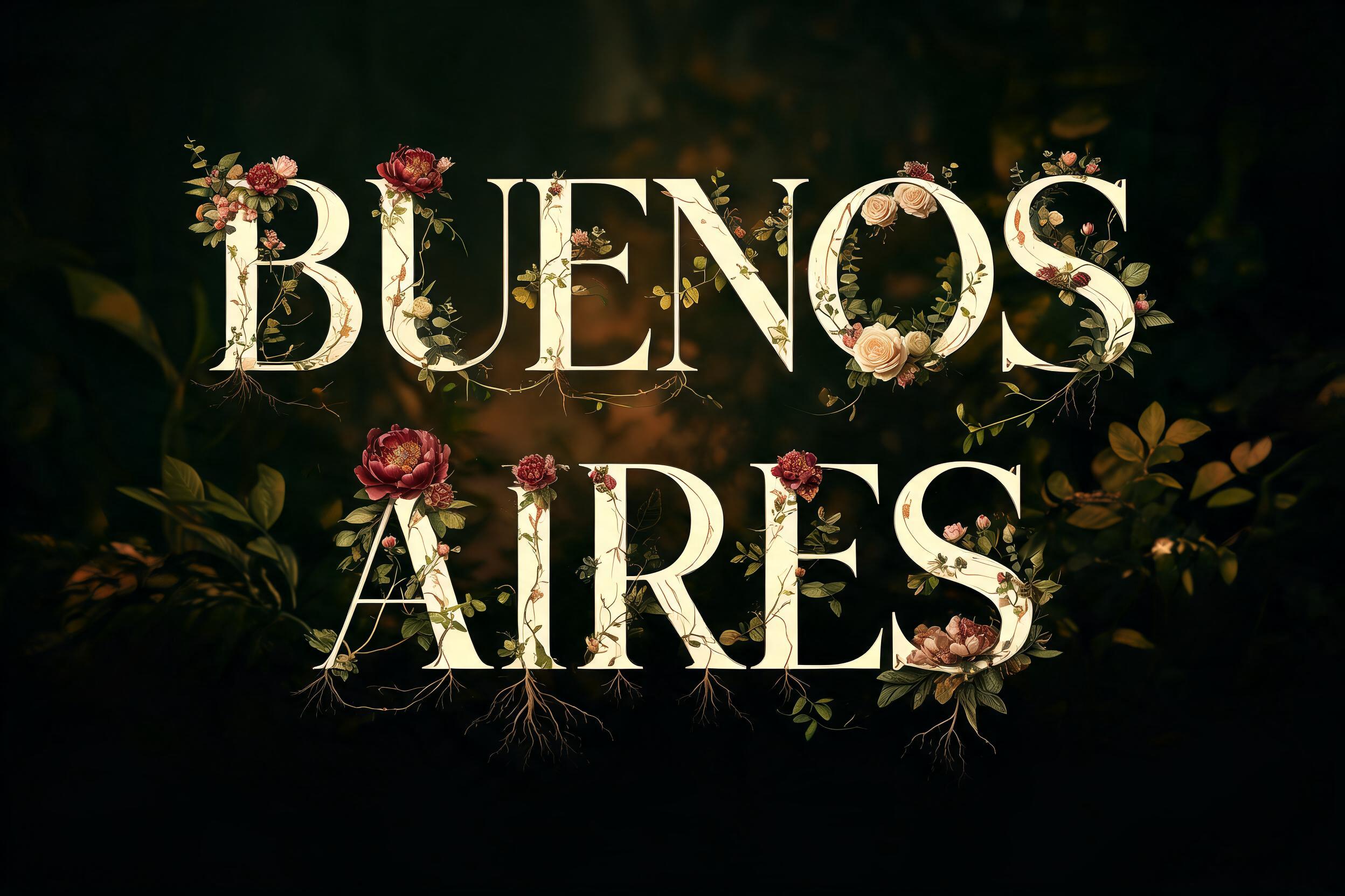 "Buenos Aires" — Floral | AI Text Effect Generator