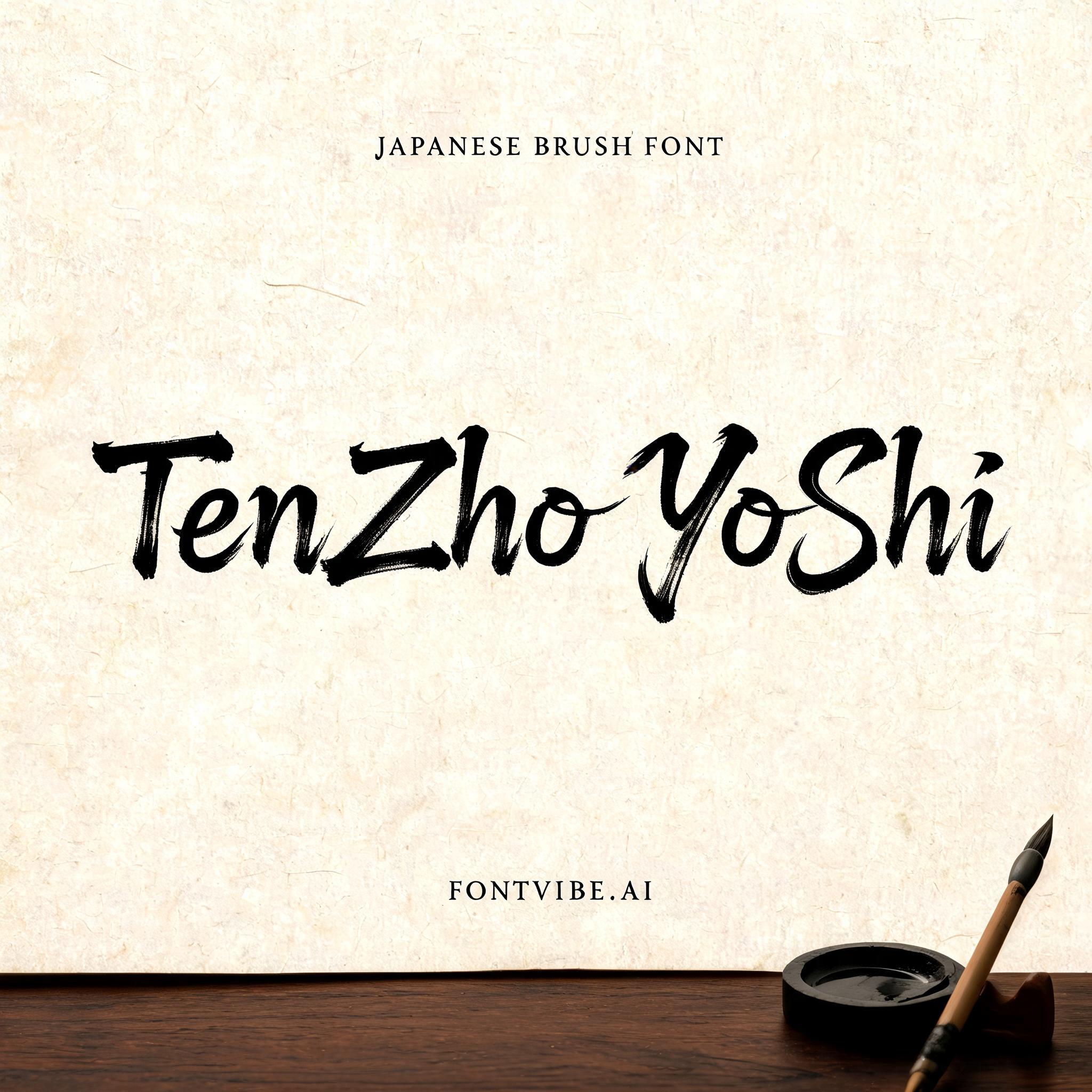"TenZhoYoShi" — Brush Japanese Ink | AI Text Effect Generator