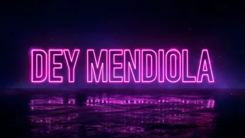 "DEY MENDIOLA " — Neon Outline text effect