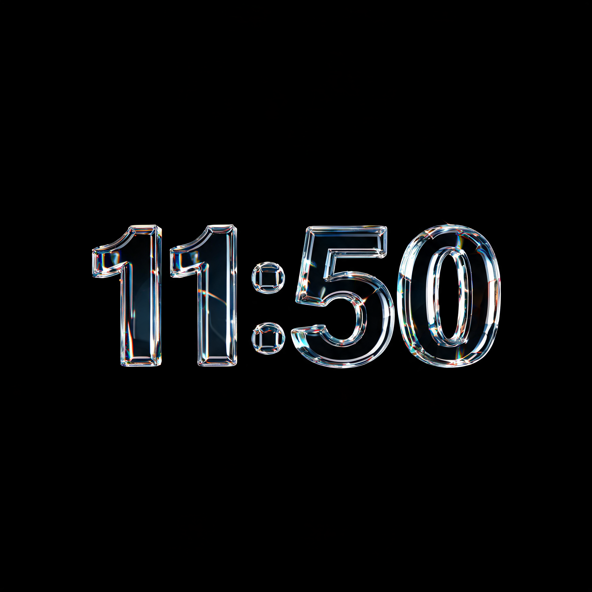 "11:50" — Glass | AI Text Effect Generator