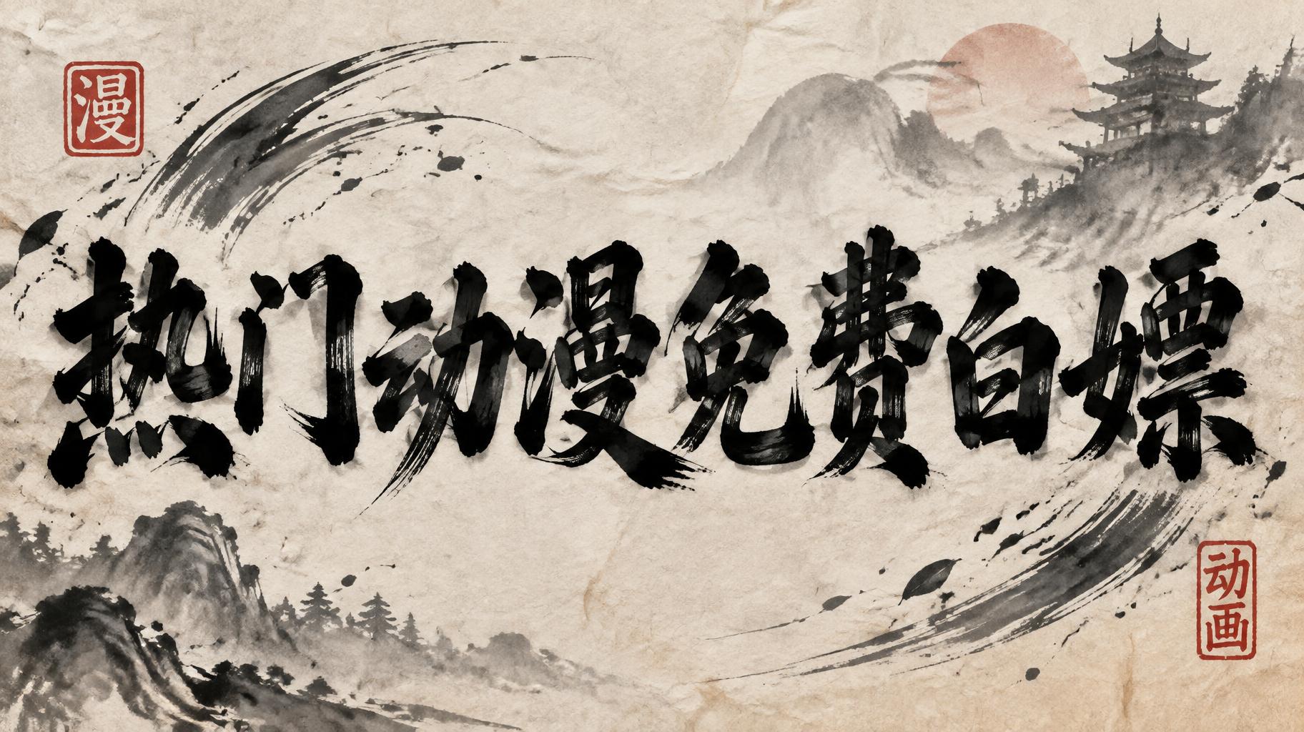 "热门动漫免费白嫖" — Brush Chinese Ink | AI Text Effect Generator