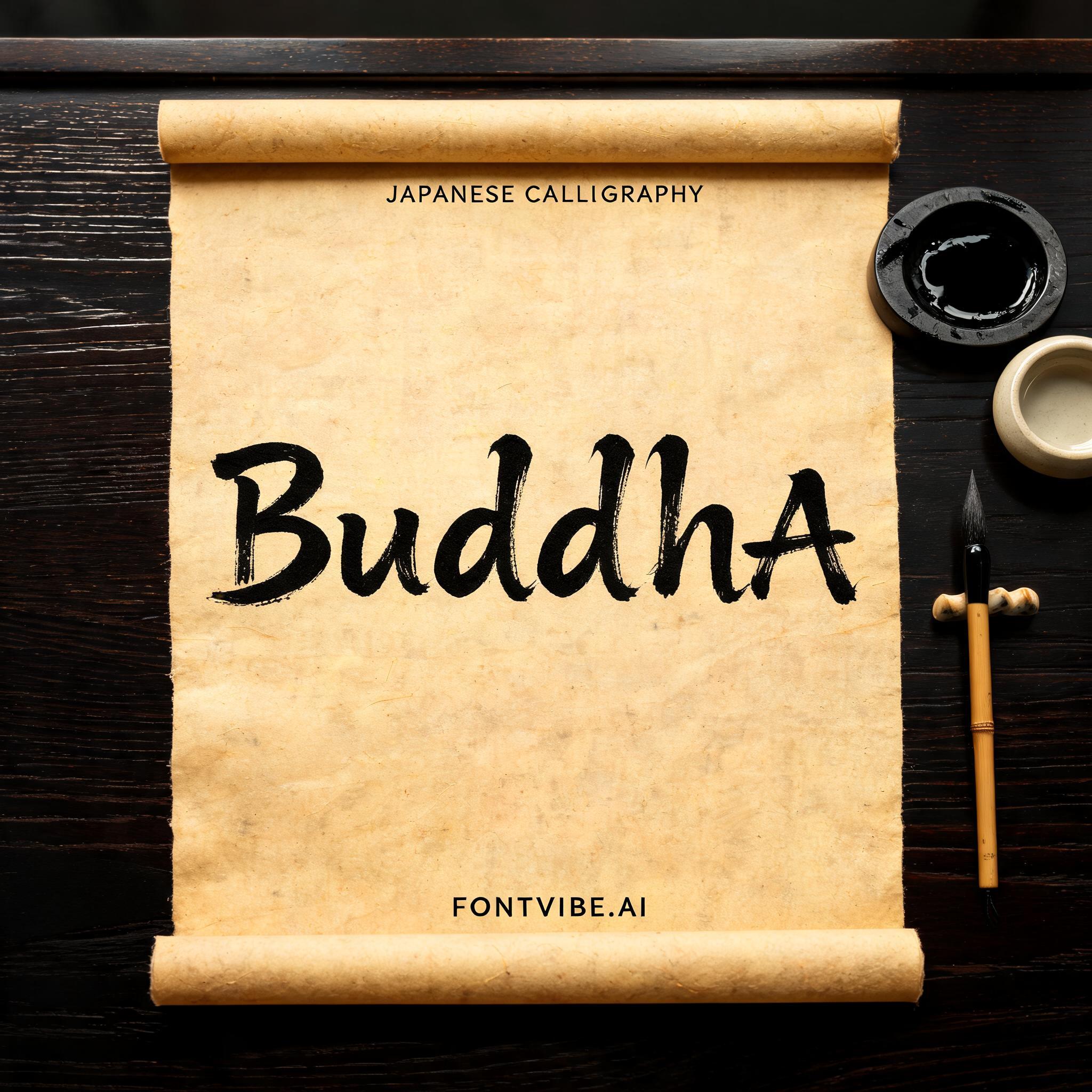 "Buddha" — Brush Japanese Ink | AI Text Effect Generator