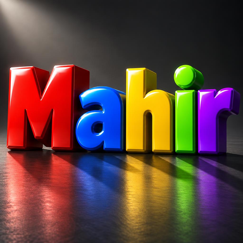 "Mahir" — 3d Bold | AI Text Effect Generator