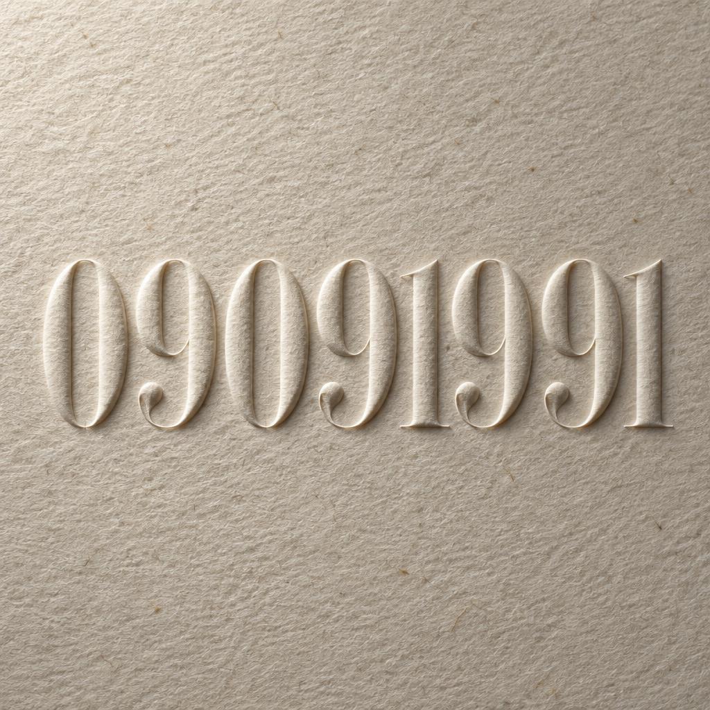 "09091991" — Emboss | AI Text Effect Generator