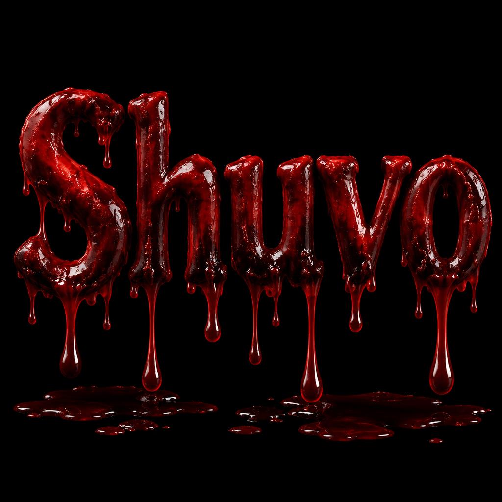 "Shuvo" — Drip Font Blood | AI Text Effect Generator