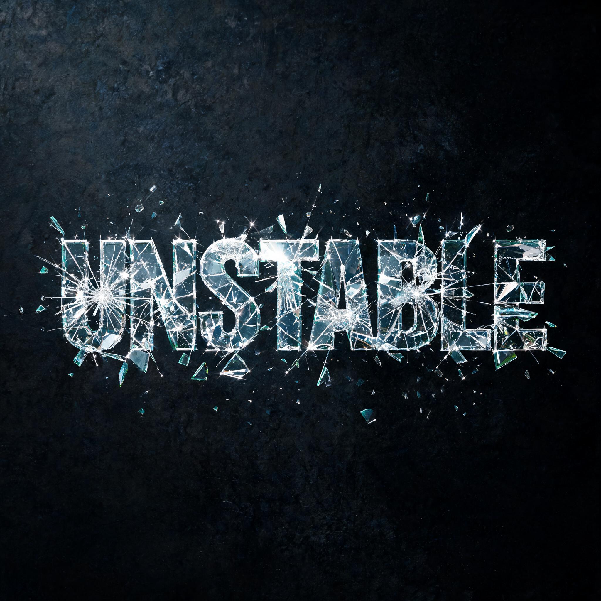 "UNSTABLE" — Glass Broken text effect