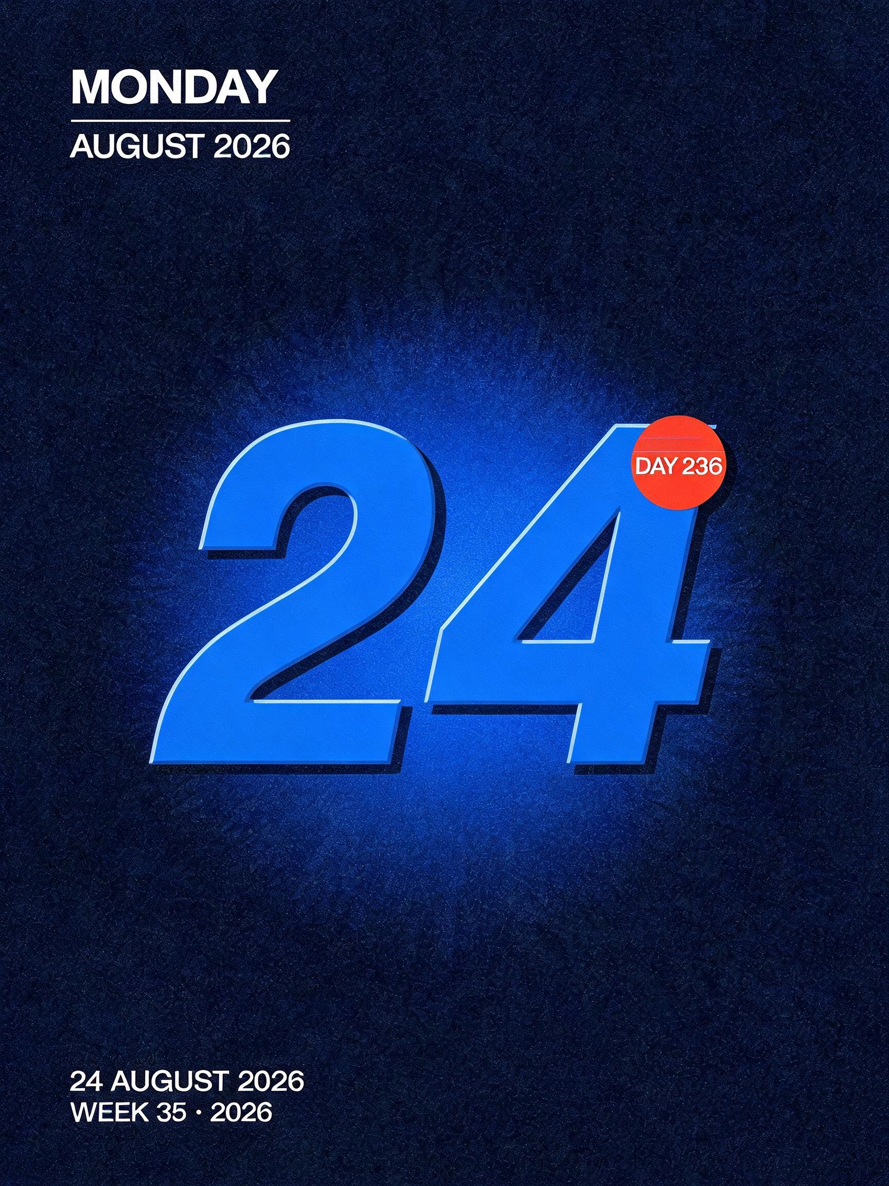 "24 AUGUST 2026" — Neon Glow | AI Text Effect Generator
