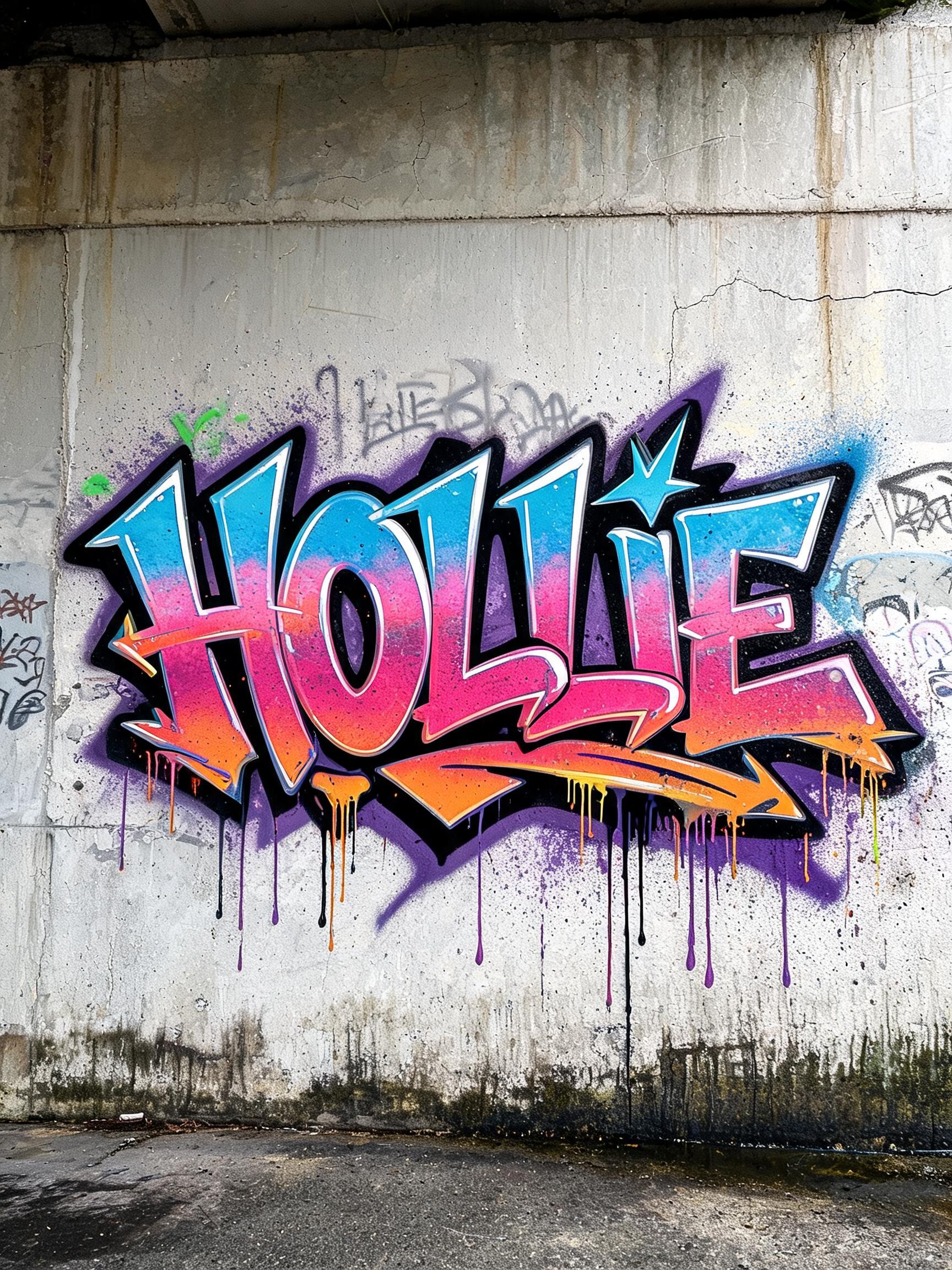 "Hollie" — Graffiti | AI Text Effect Generator