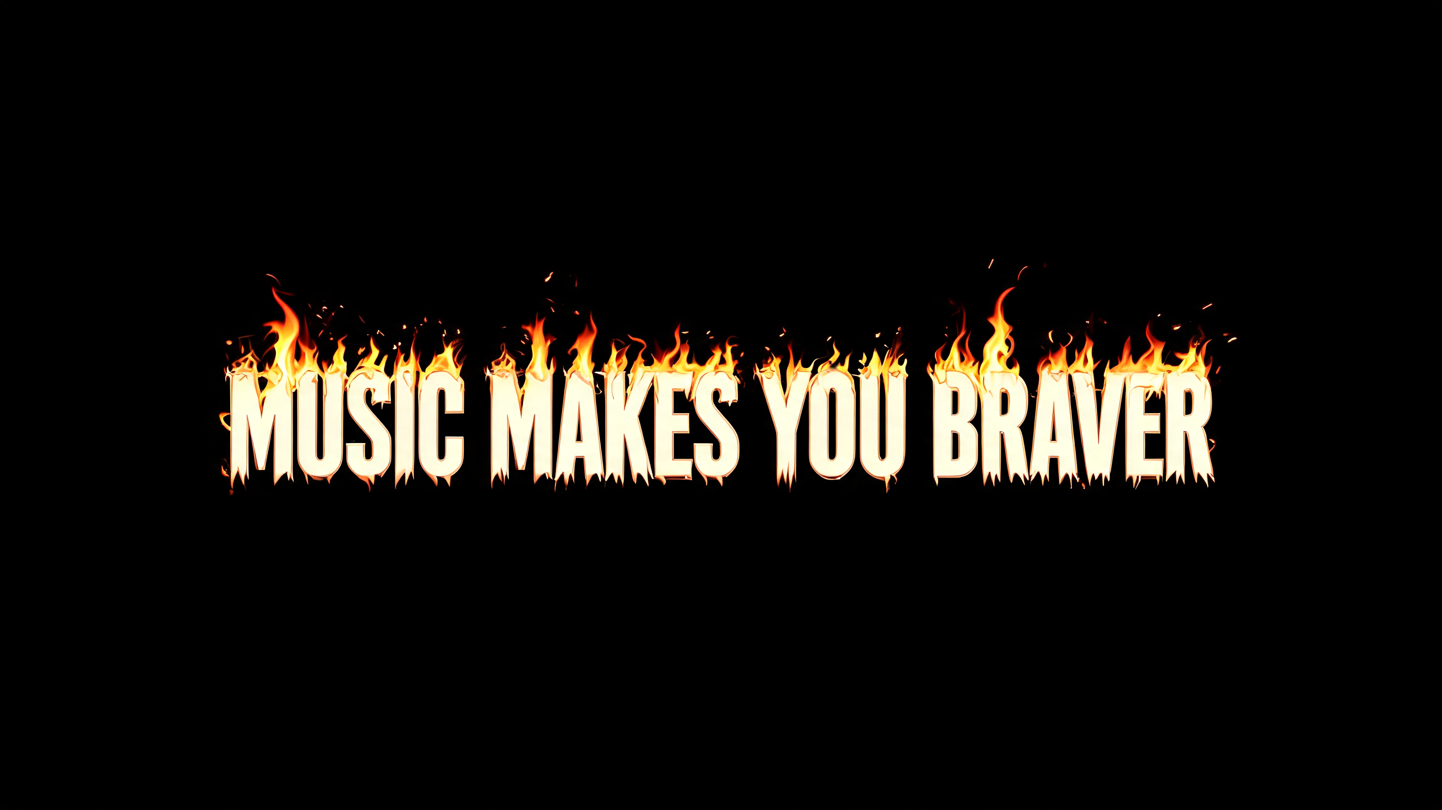 "MUSIC MAKES YOU BRAVER" — Fire Smoke | AI Text Effect Generator