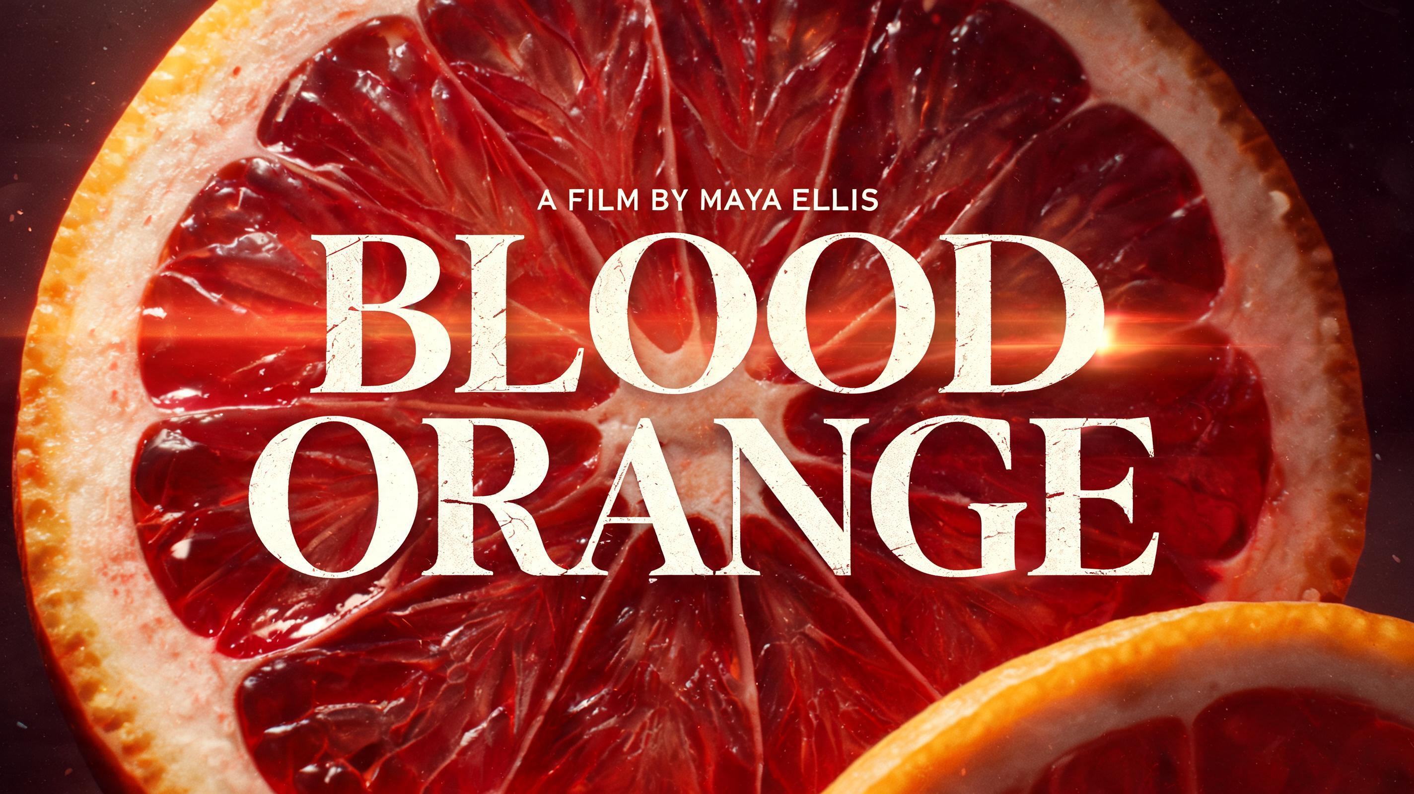 "Blood Orange
A FILM BY MAYA ELLIS" — Cinematic Netflix | AI Text Effect Generator