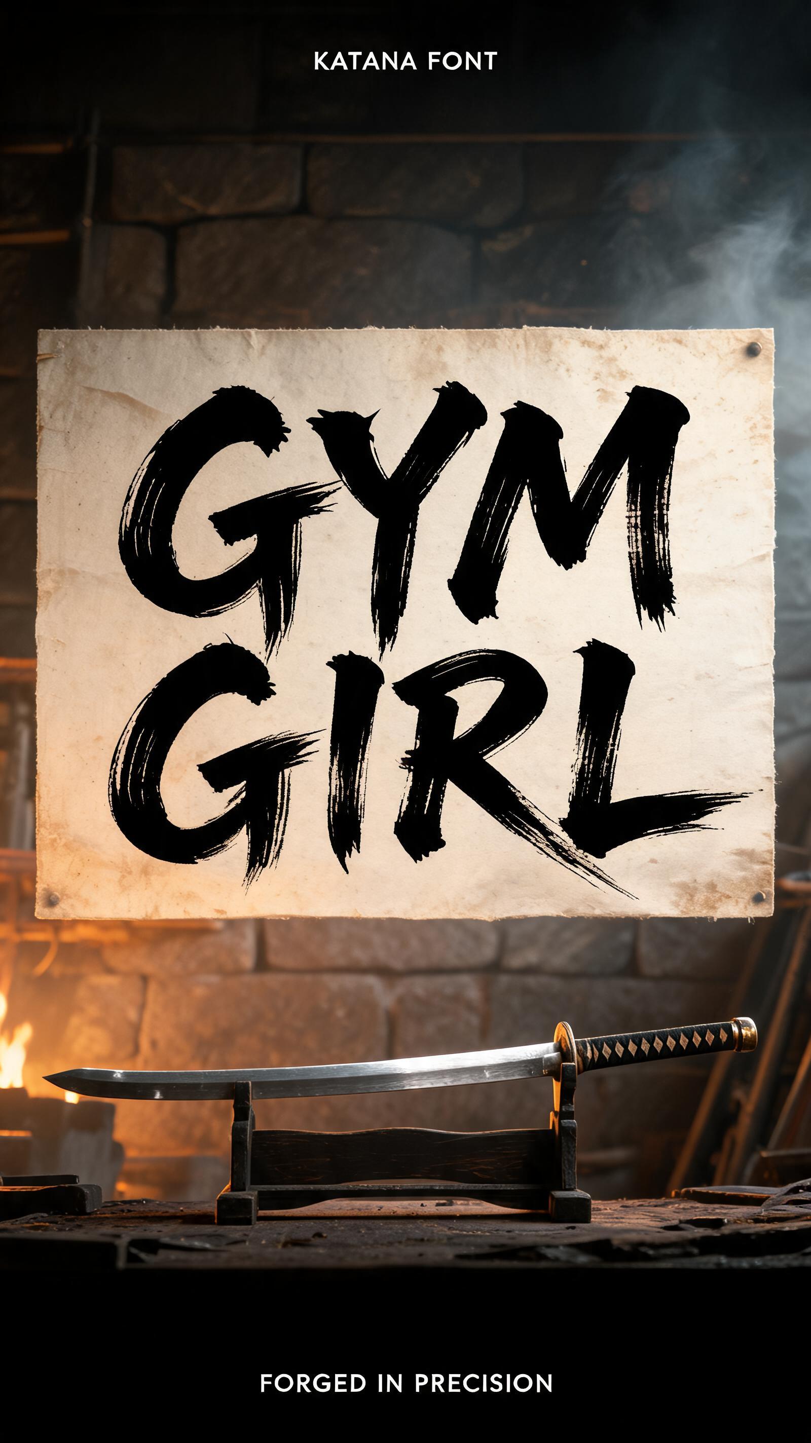 "GYM GIRL" — Brush Japanese Ink | AI Text Effect Generator