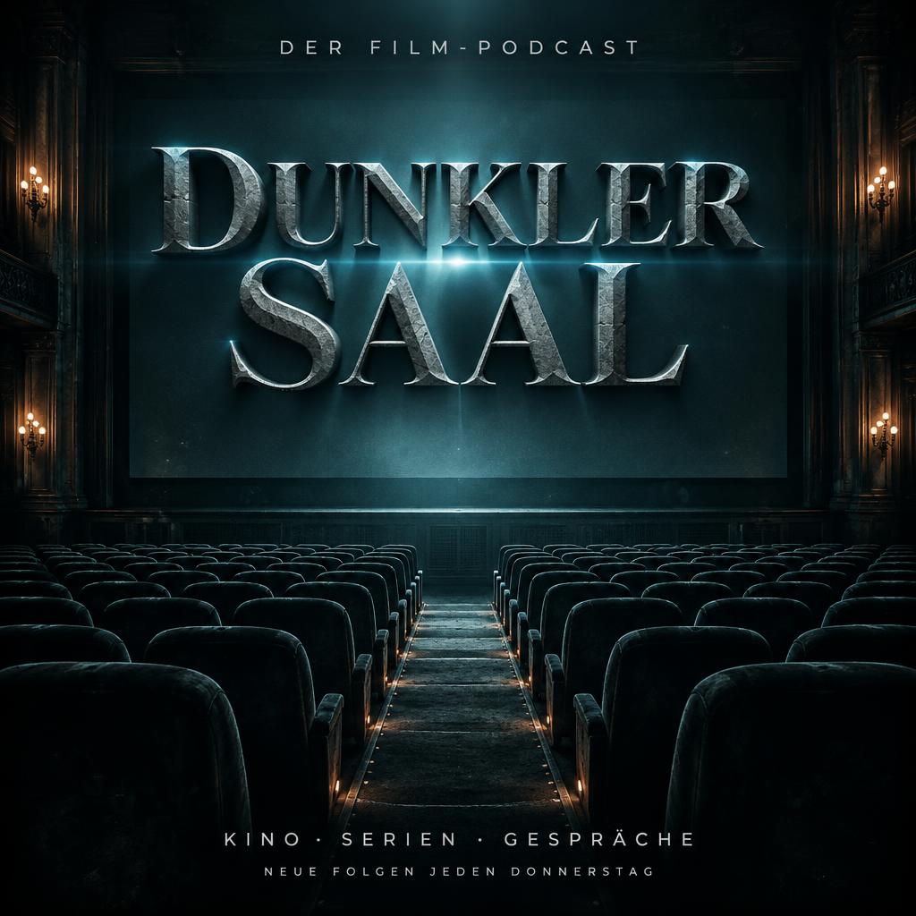 "DUNKLER
SAAL
DER FILM-PODCAST
KINO · SERIEN · GESPRÄCHE
NEUE FOLGEN JEDEN DONNERSTAG" — Cinematic | AI Text Effect Generator