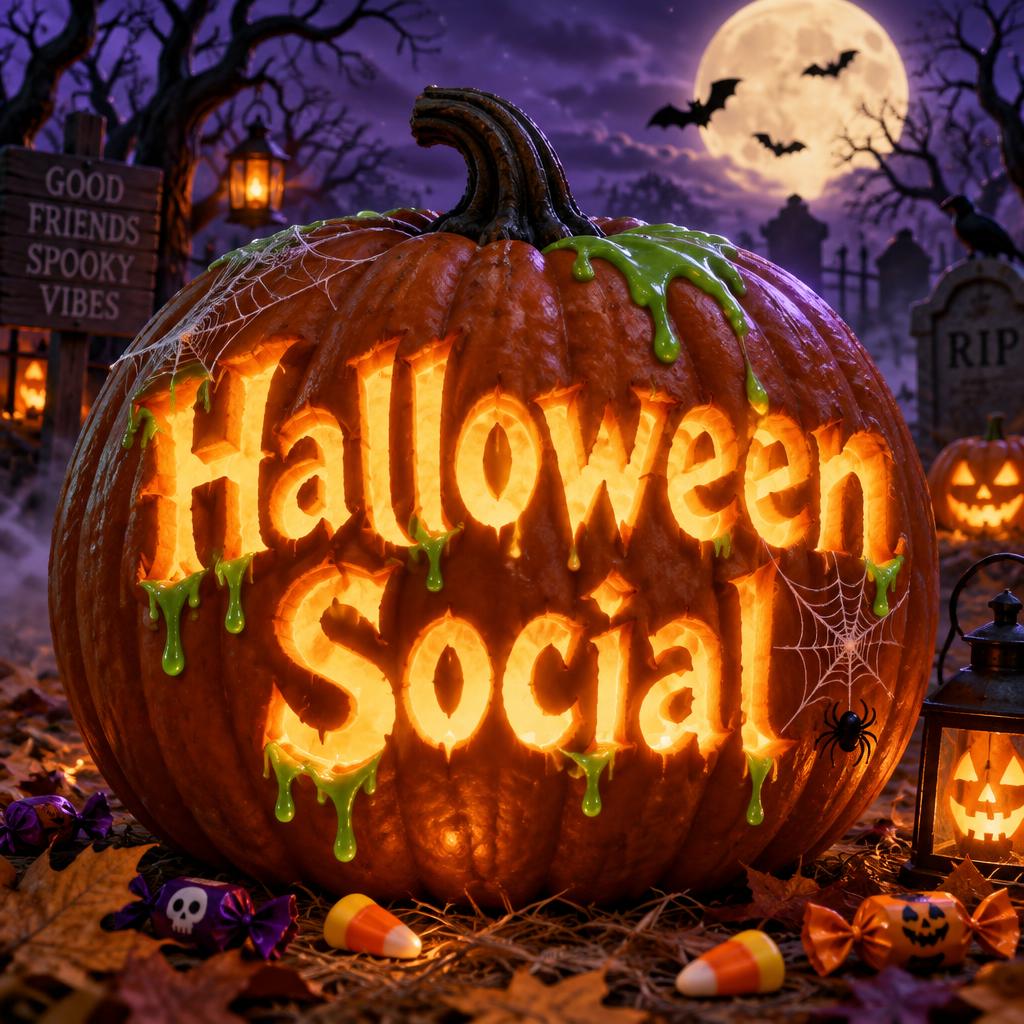 "Halloween Social" — Halloween text effect