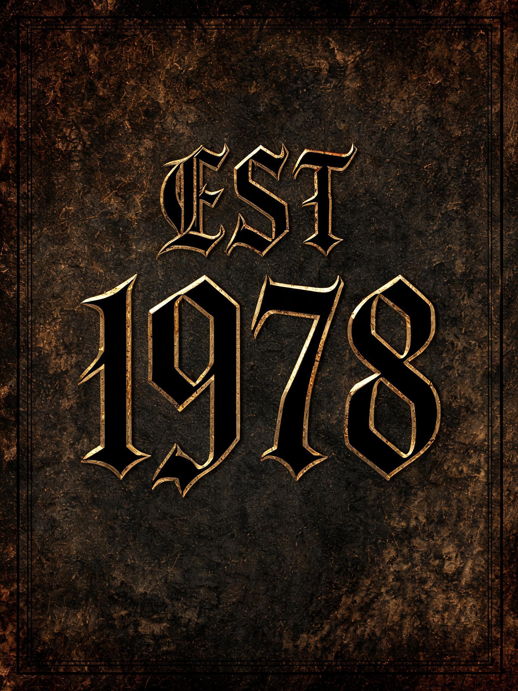 "Est 1978" — Gothic Font | AI Text Effect Generator