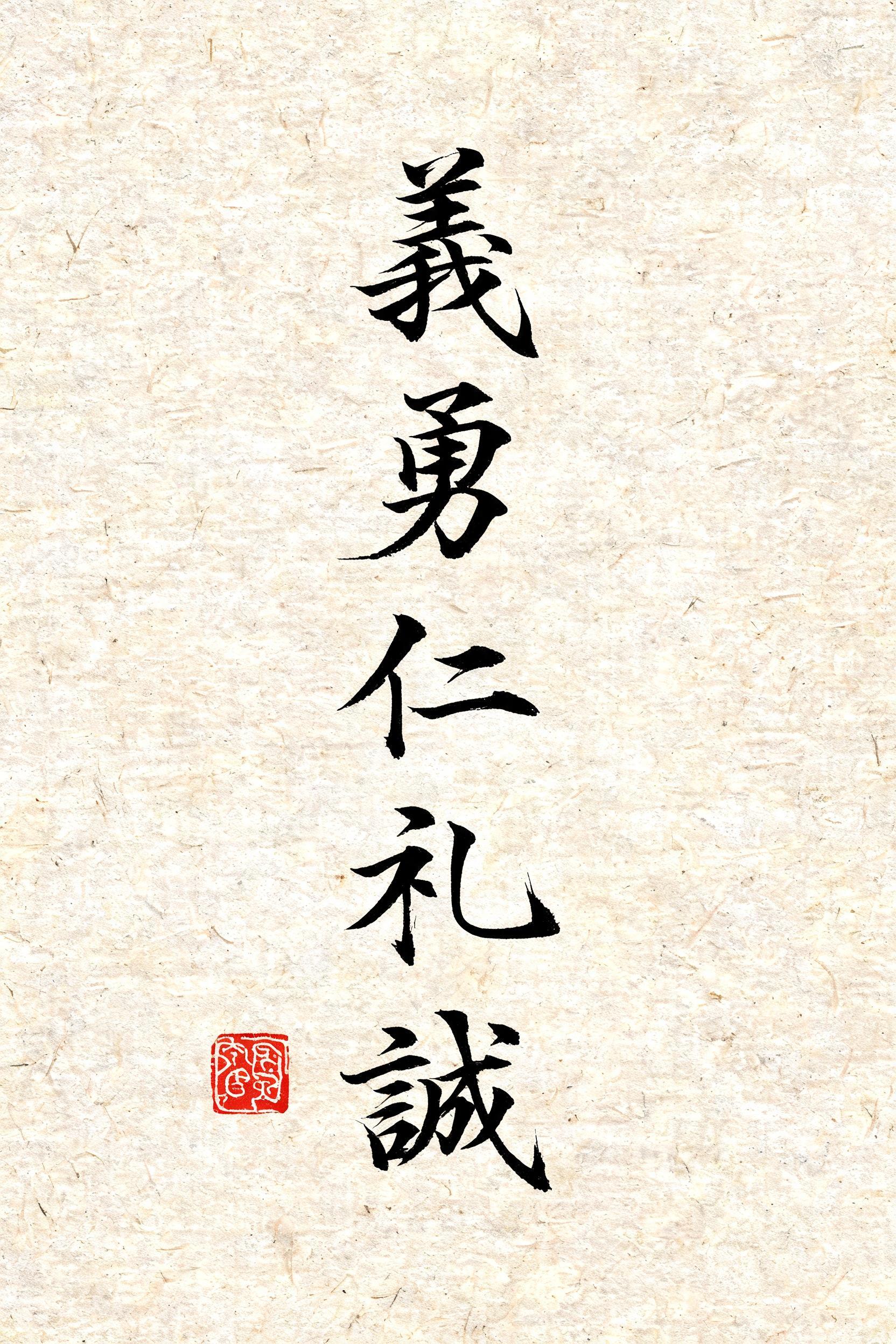 "義
勇
仁
礼
誠" — Brush Japanese Ink | AI Text Effect Generator