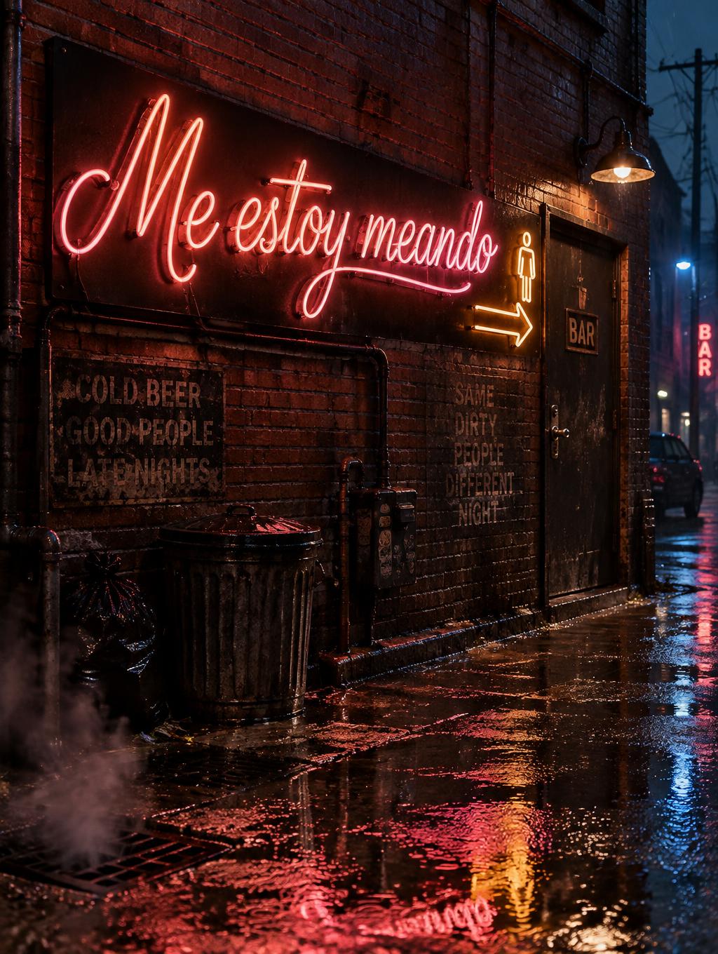 "Me estoy meando" — Neon Sign | AI Text Effect Generator