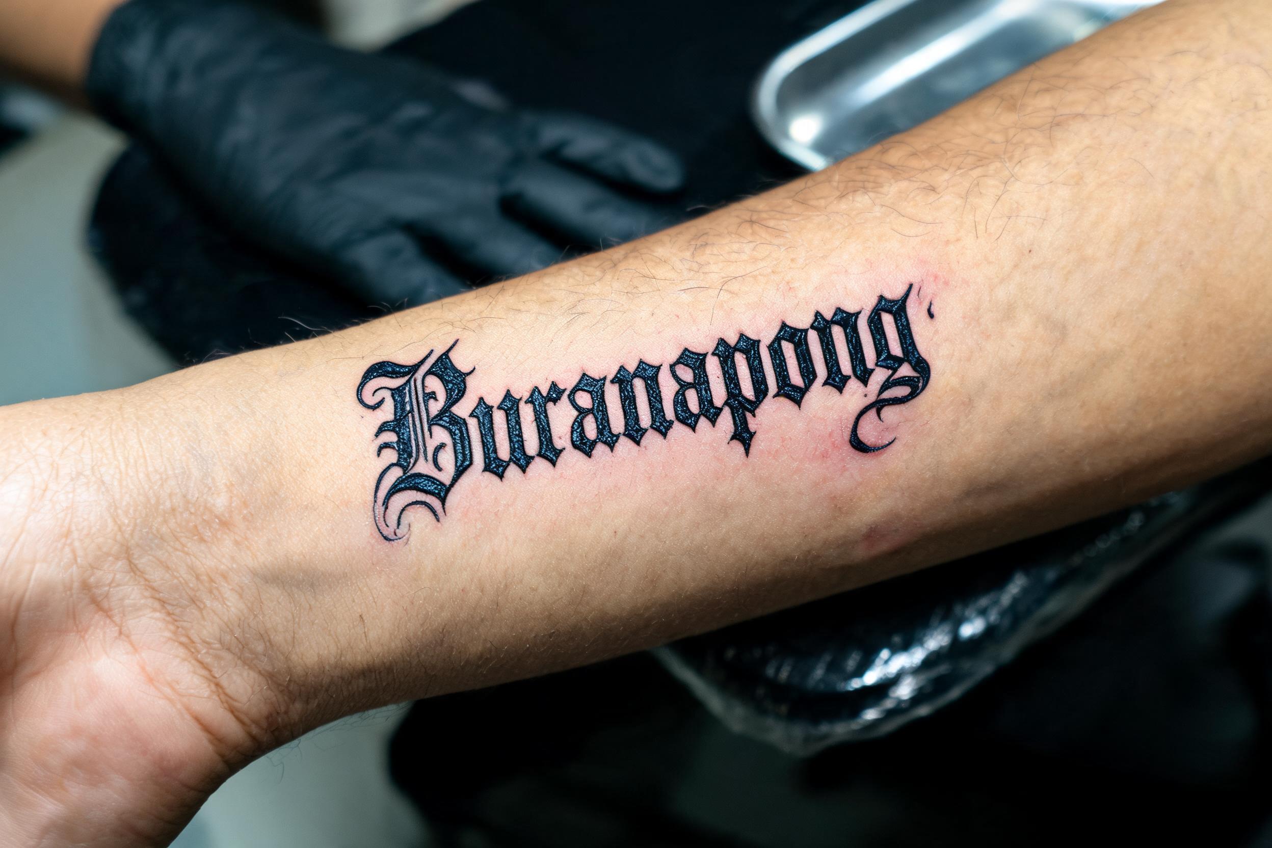 "Buranapong" — Tattoo | AI Text Effect Generator