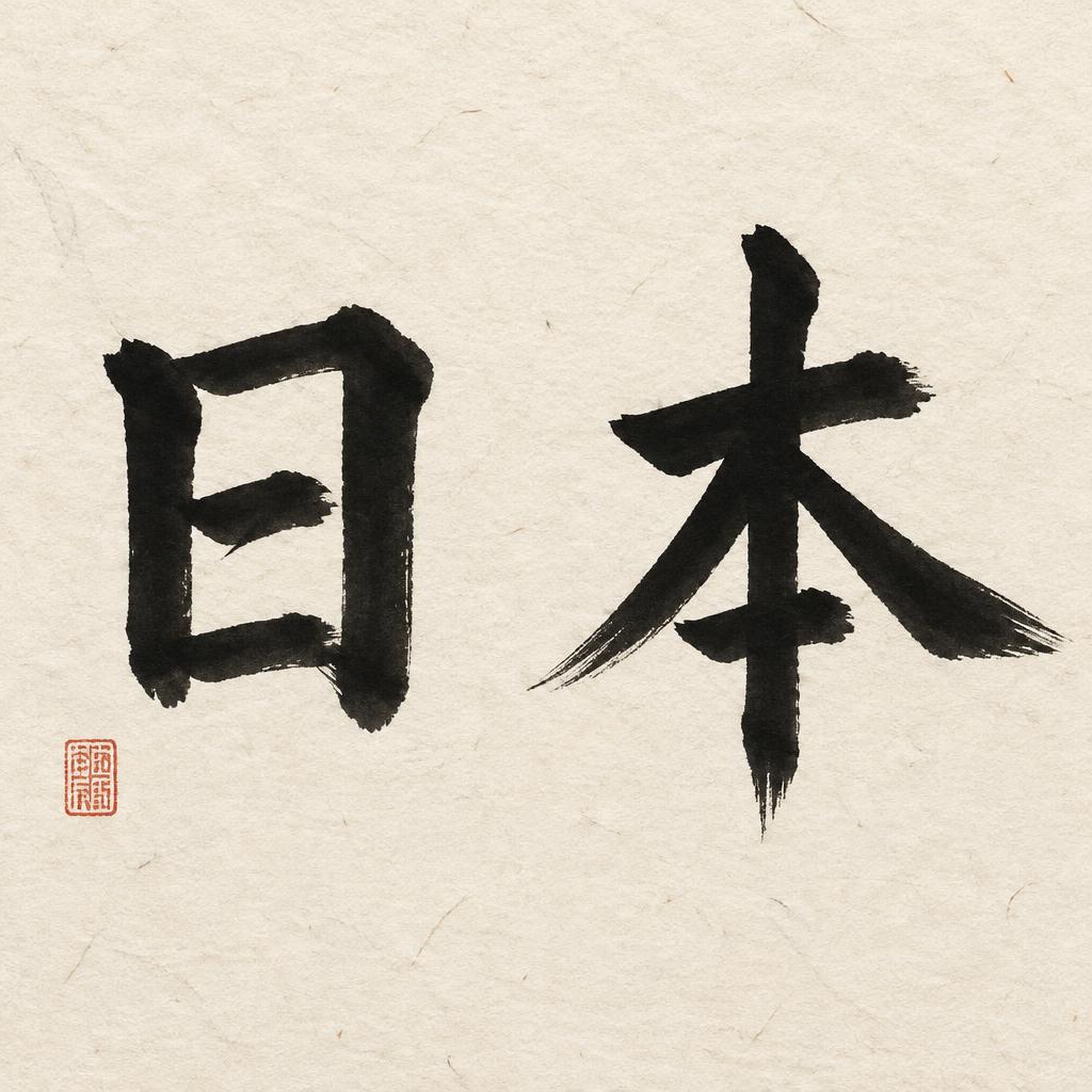 "日本" — Brush Japanese Ink | AI Text Effect Generator