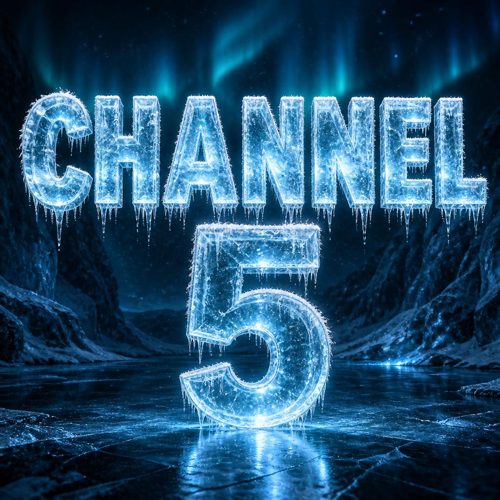 "CHANNEL 
        5" — Glass Frozen | AI Text Effect Generator